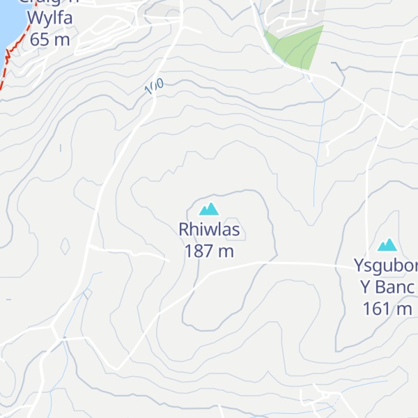 Map of Rhiwlas