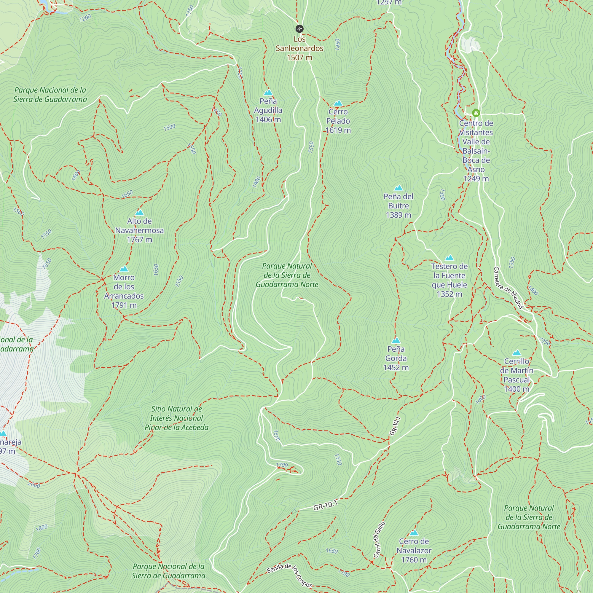 Refugio de la Camorca map