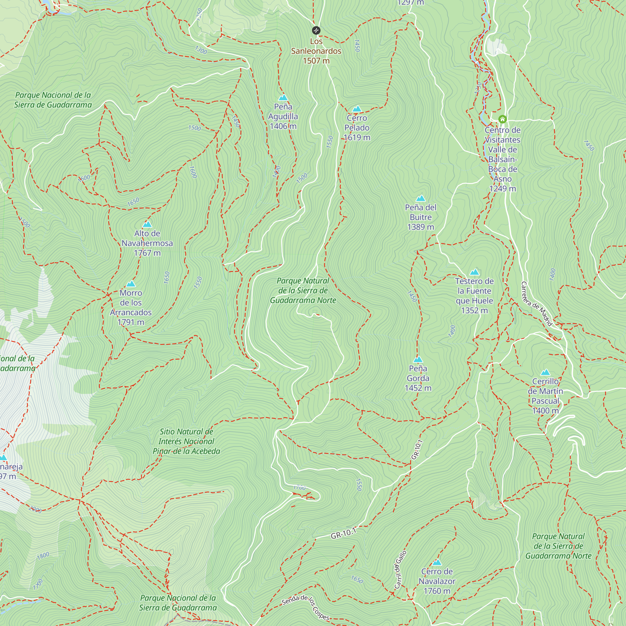 Refugio de la Camorca map