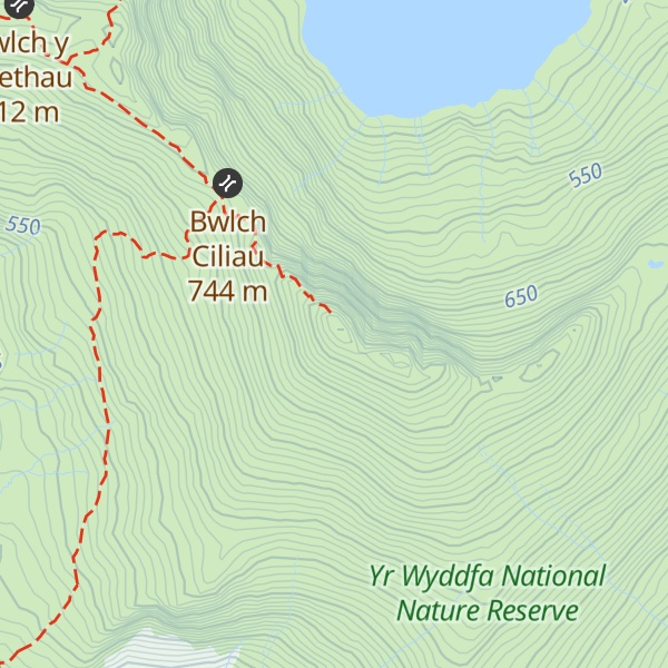 Map of Y Lliwedd (West Peak)