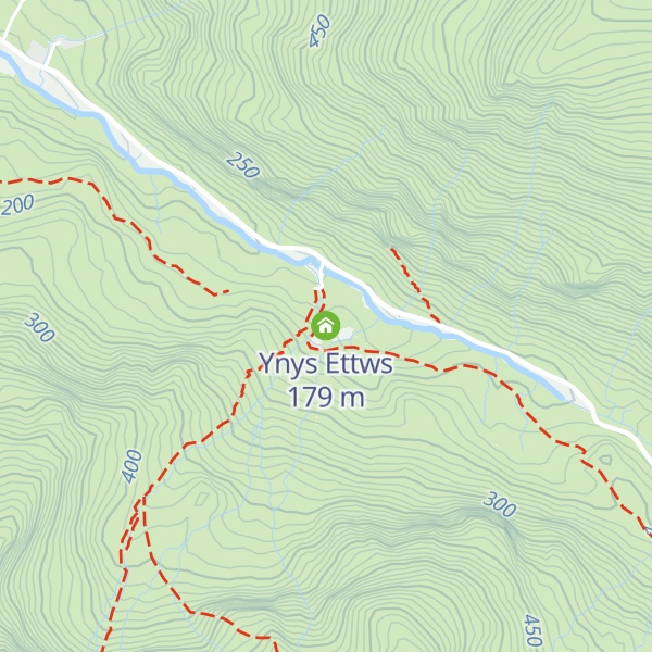 Map of Ynys Ettws