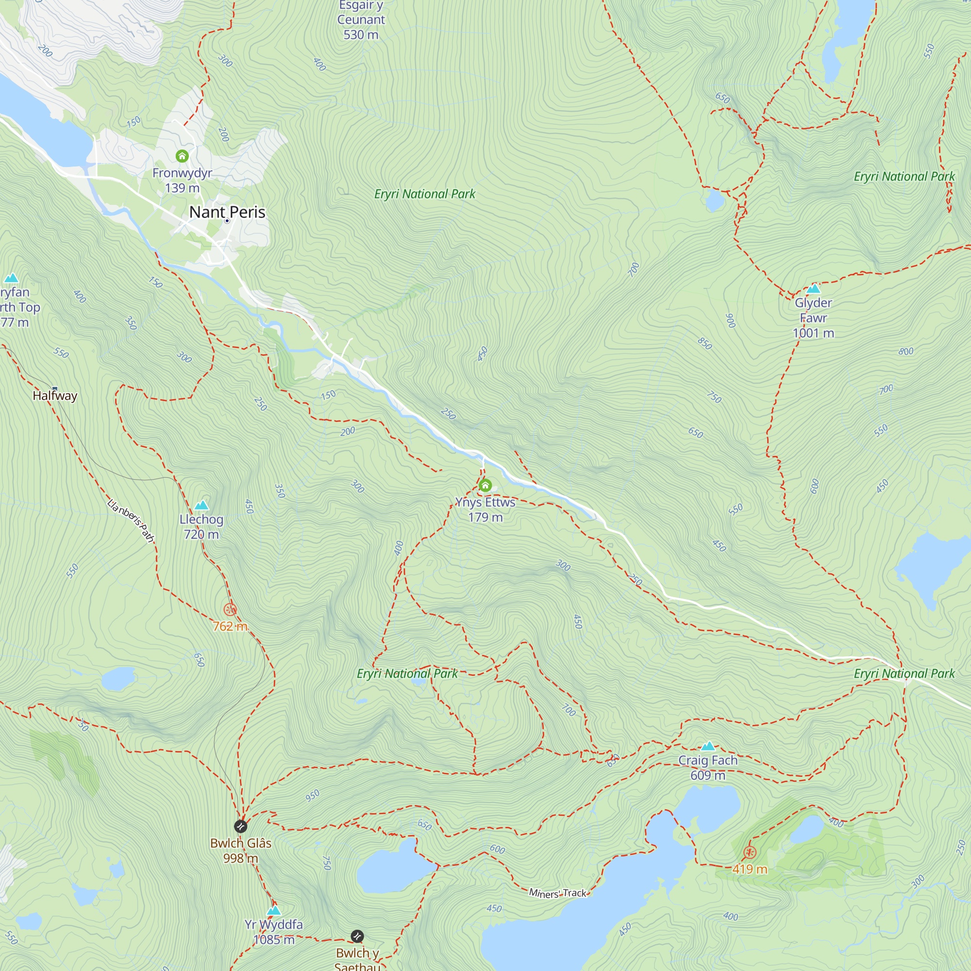 Ynys Ettws map