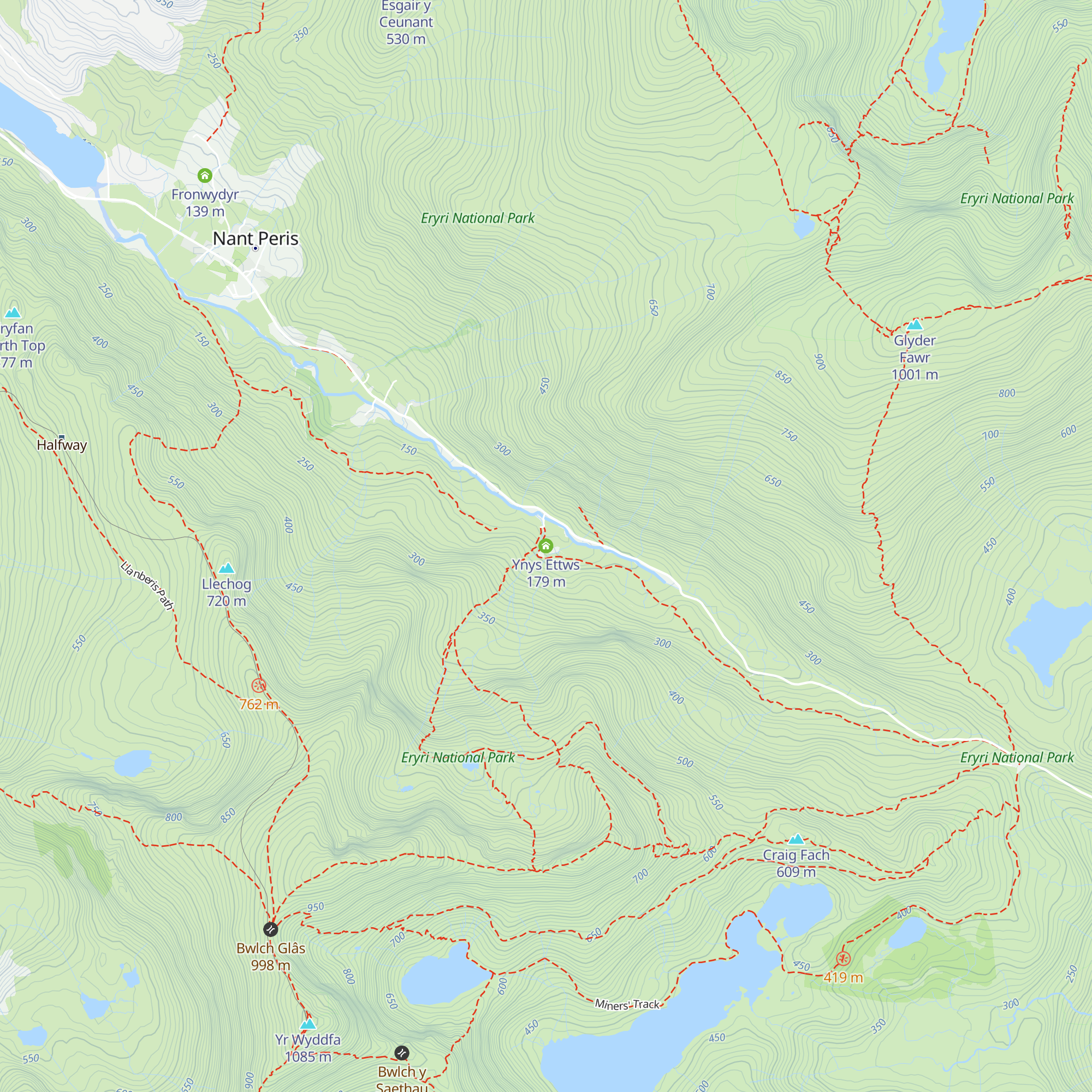 Ynys Ettws map