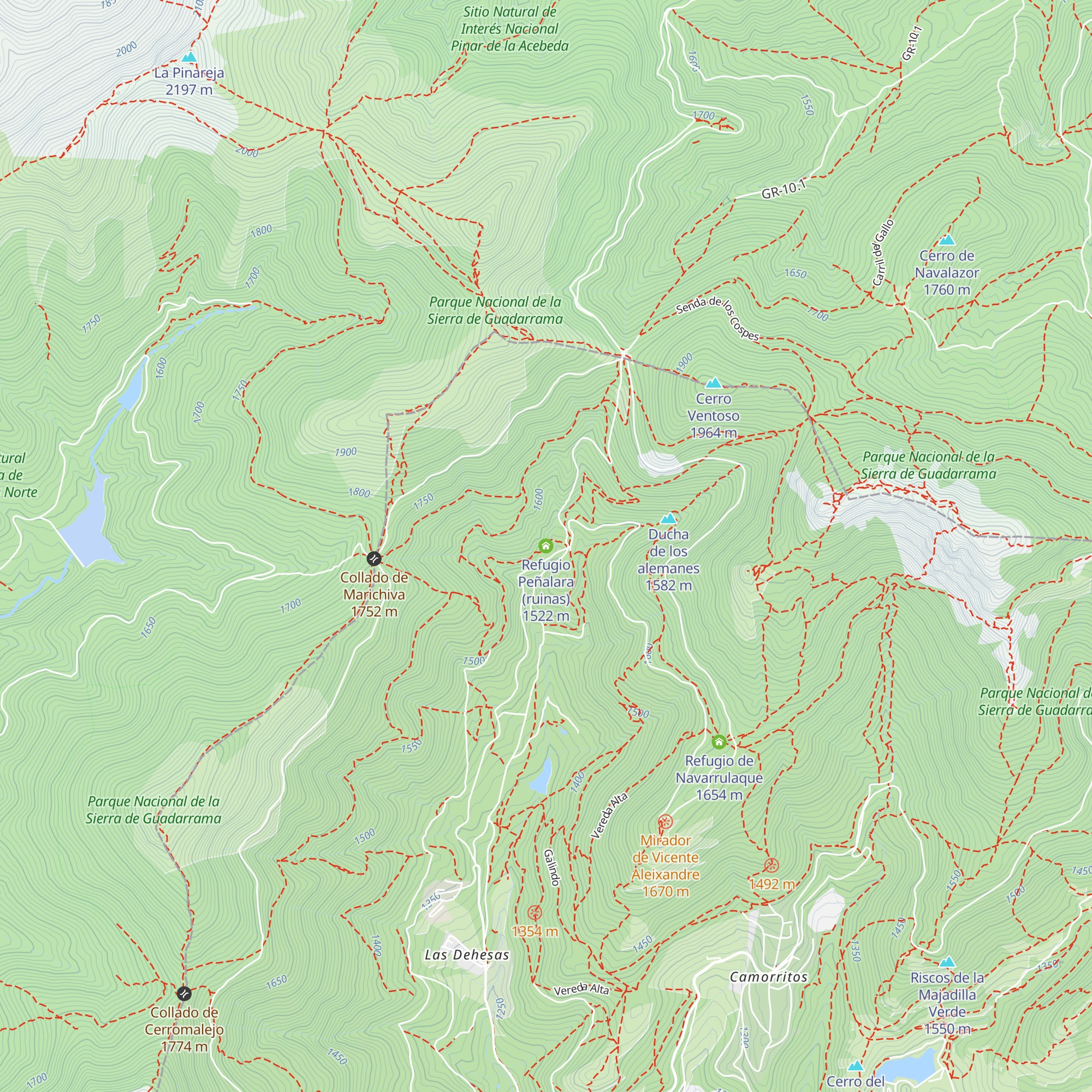 Refugio Peñalara (ruinas) map