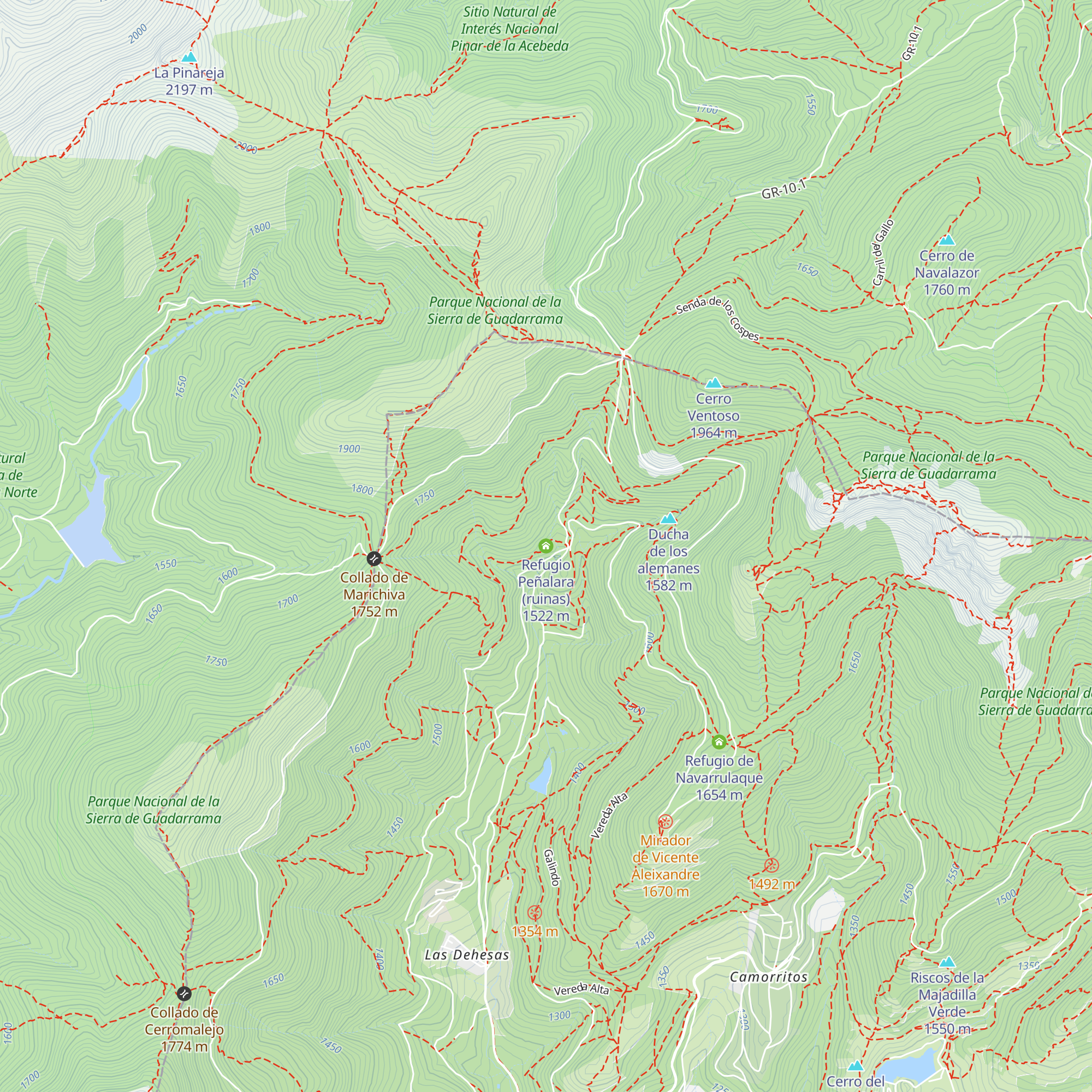 Refugio Peñalara (ruinas) map