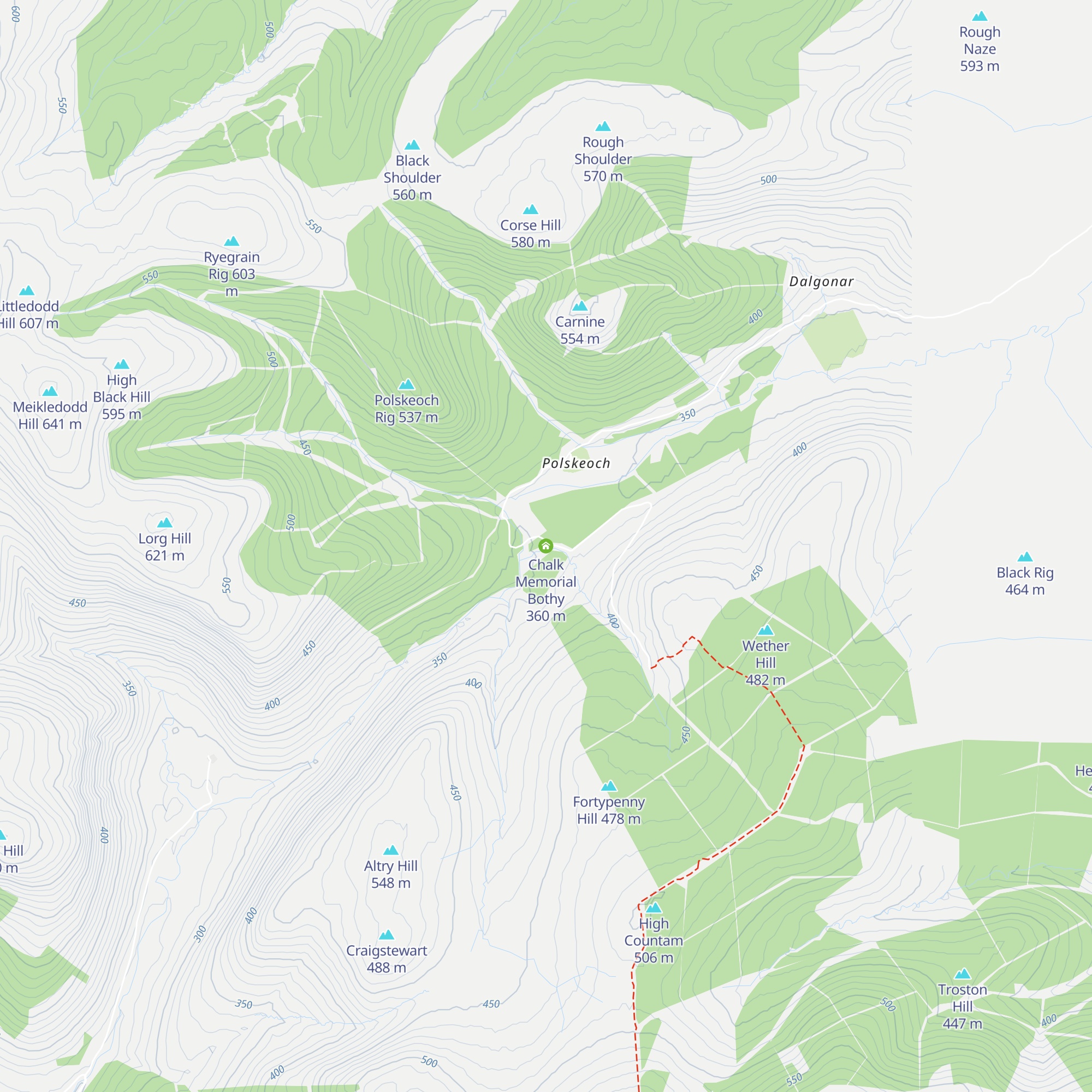 Chalk Memorial Bothy map