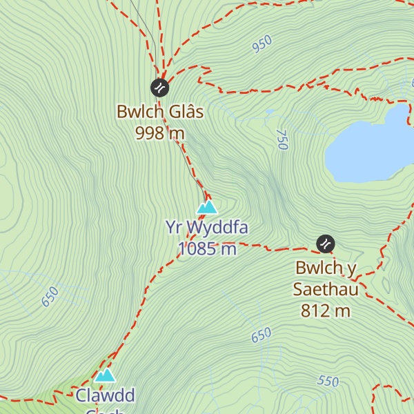 Map of Yr Wyddfa