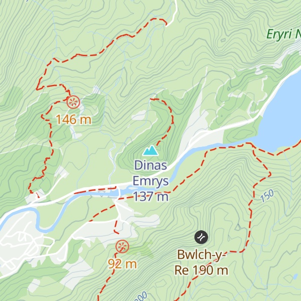 Map of Dinas Emrys