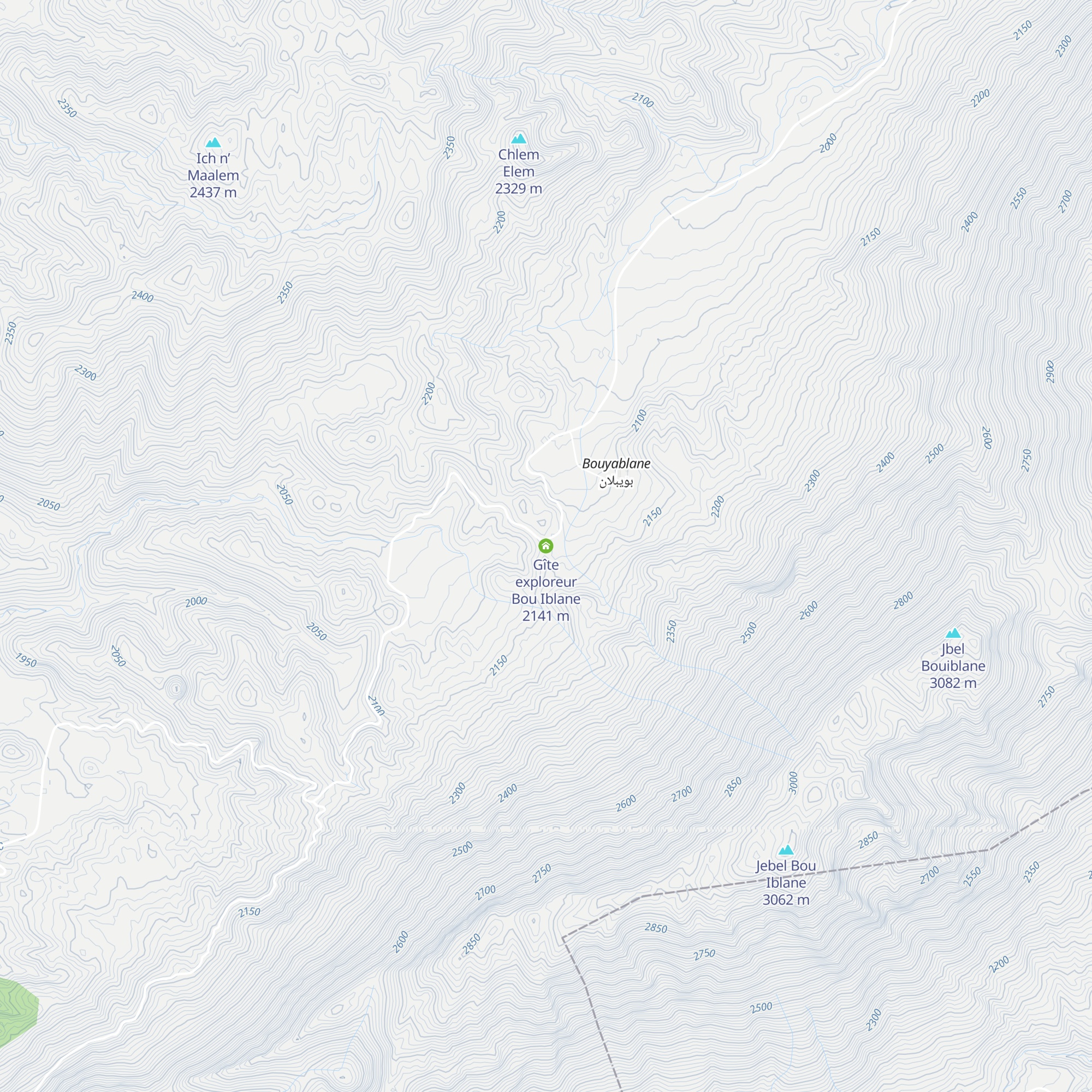 Gîte exploreur Bou Iblane map