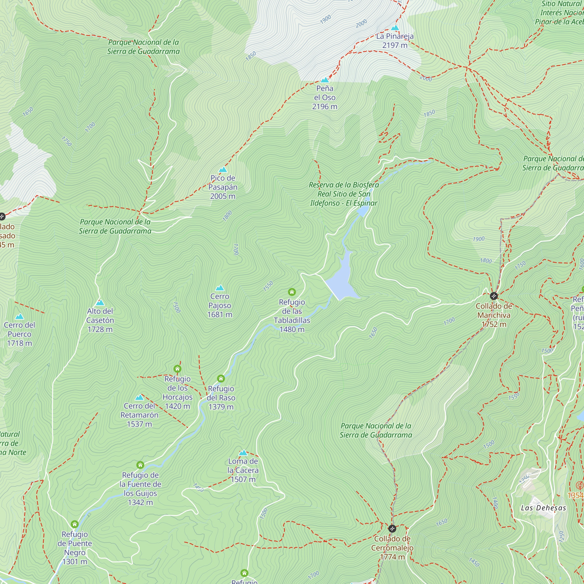 Refugio de las Tabladillas map