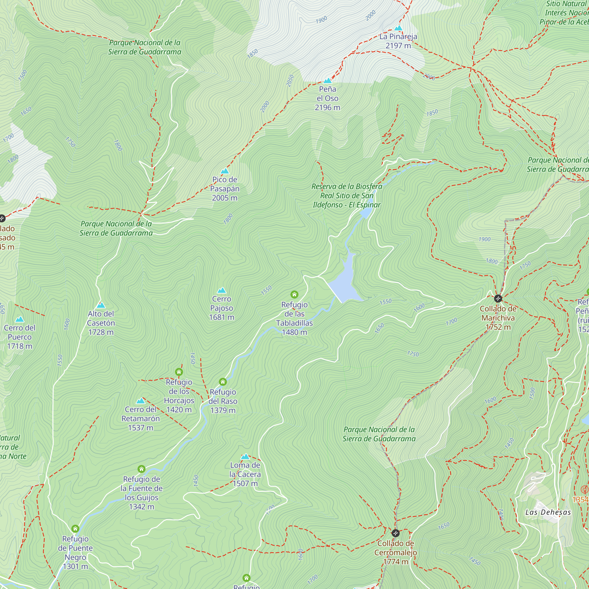Refugio de las Tabladillas map