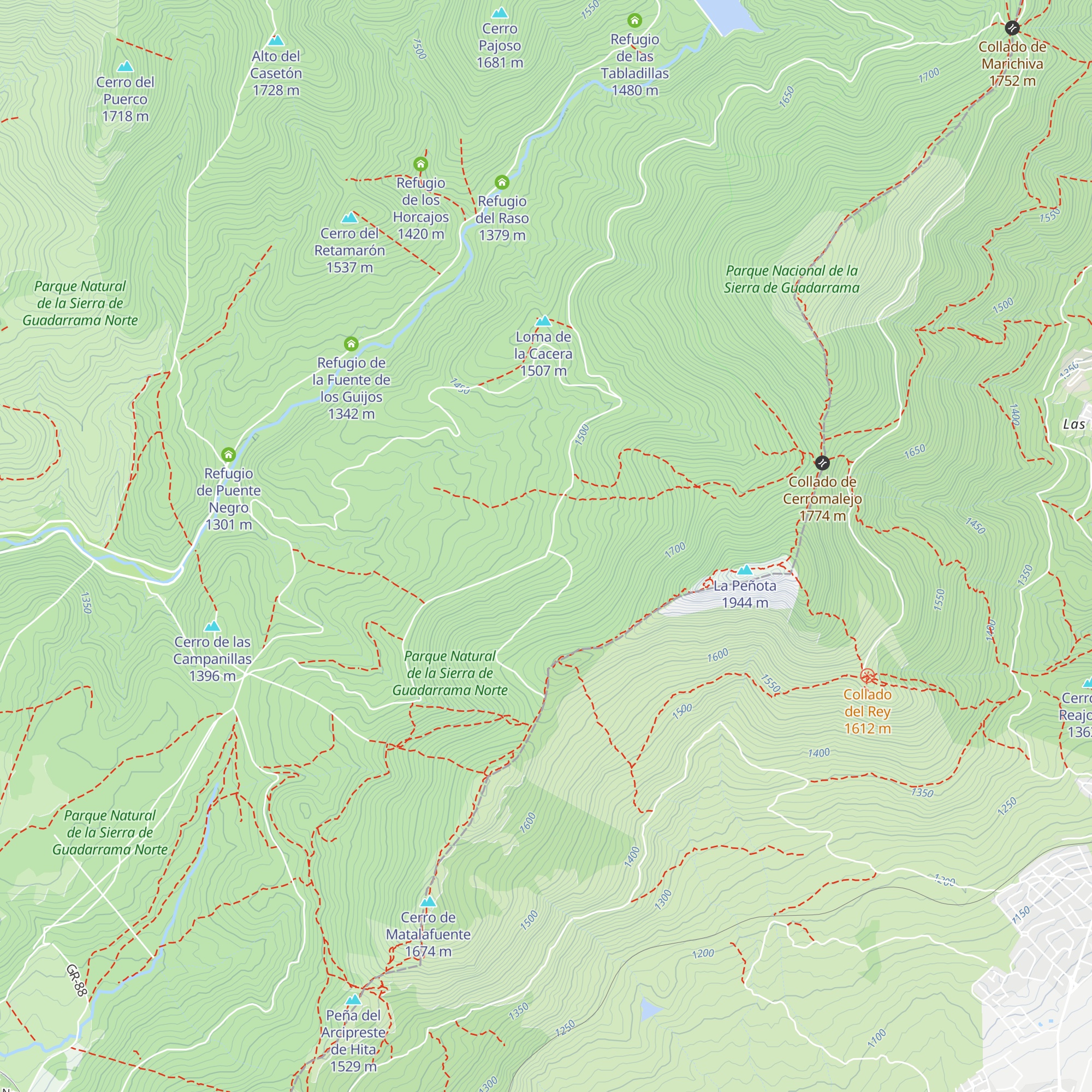 Refugio Loma de los Ardiles map