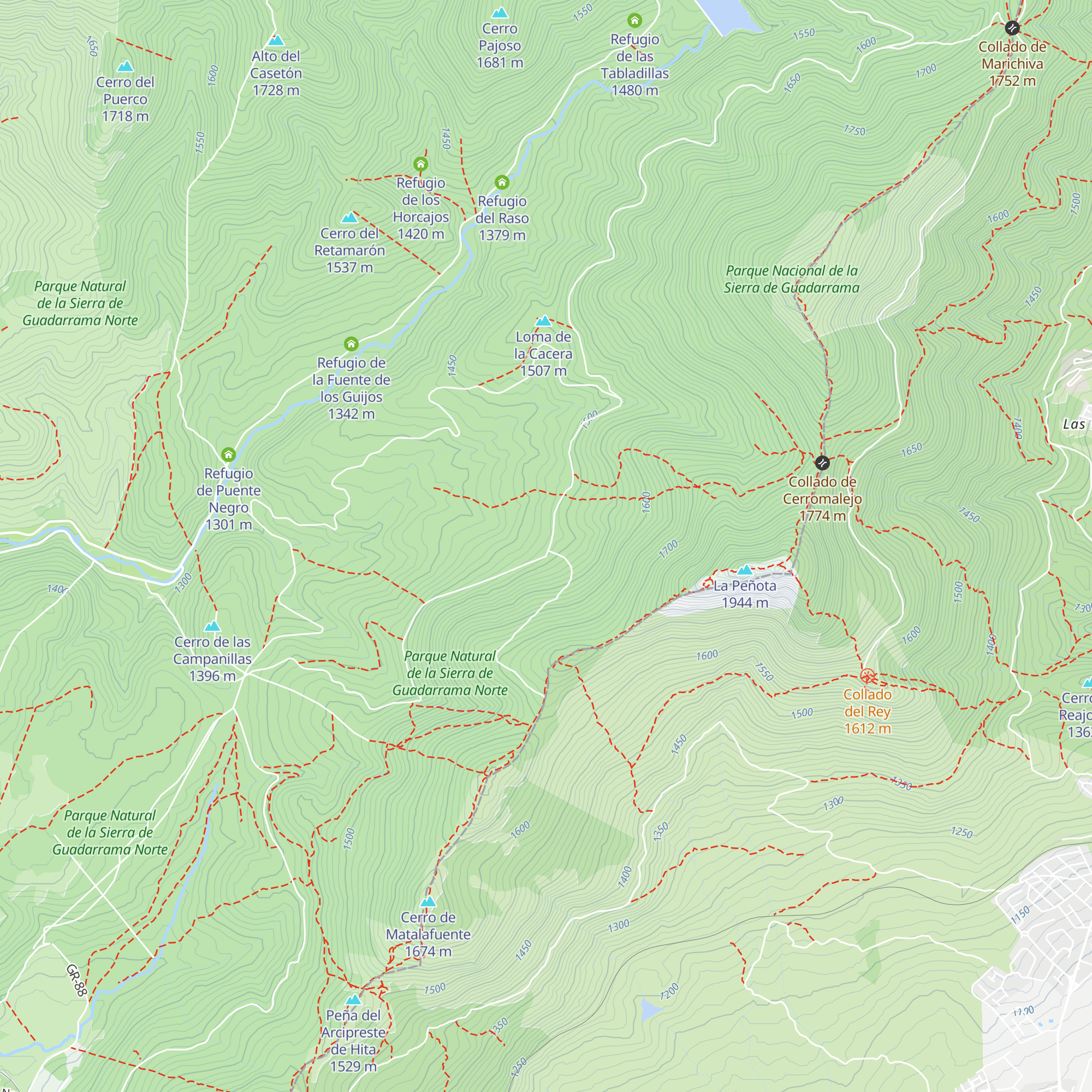 Refugio Loma de los Ardiles map
