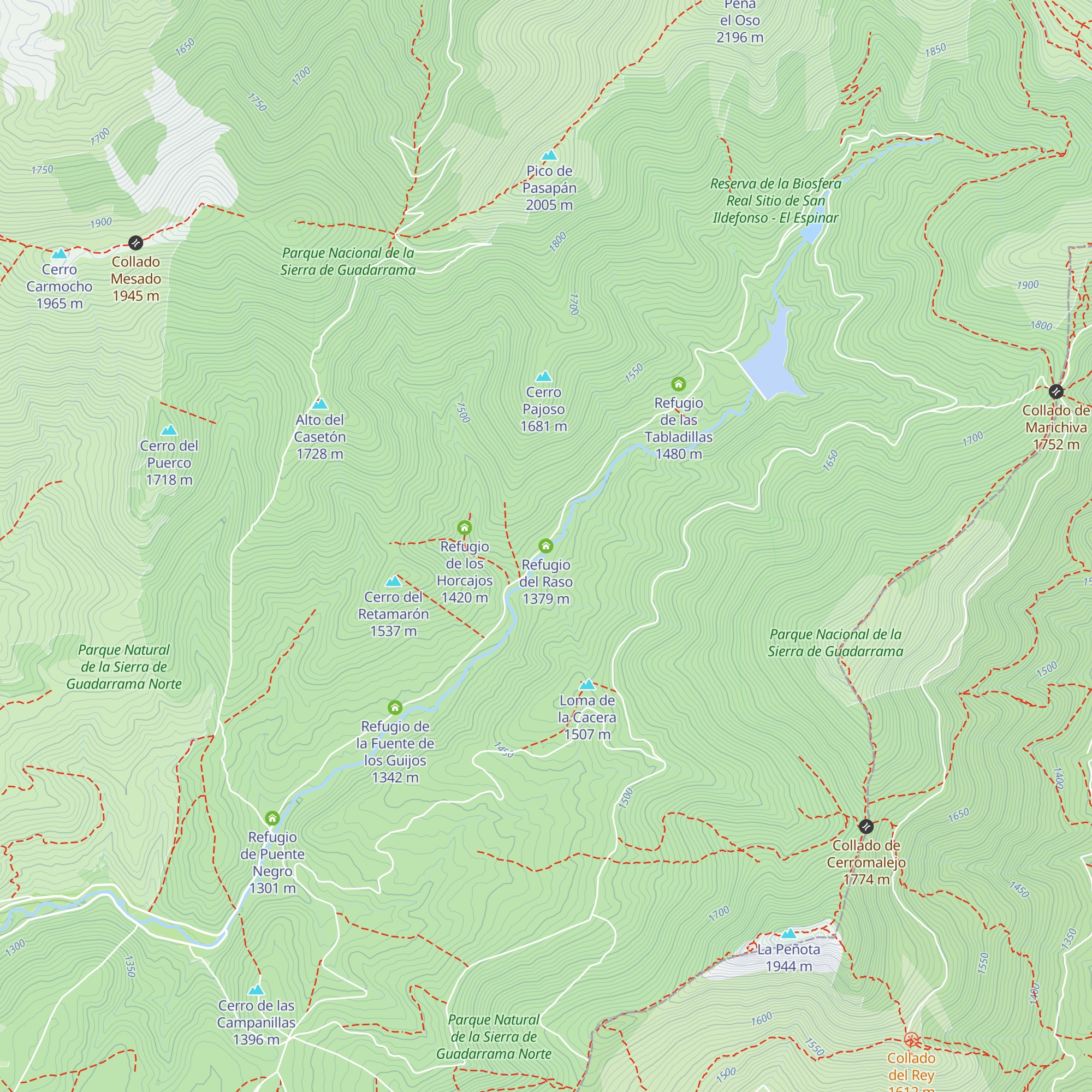 Refugio del Raso map