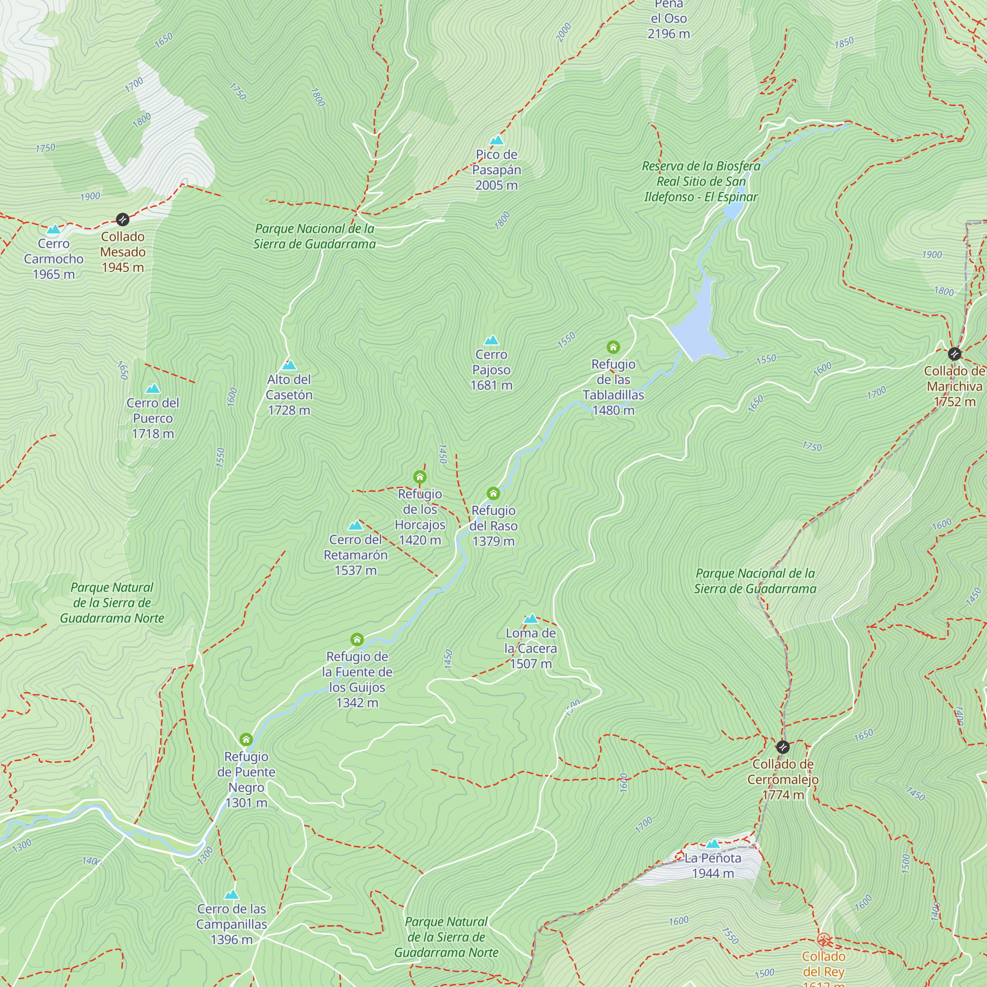 Refugio del Raso map