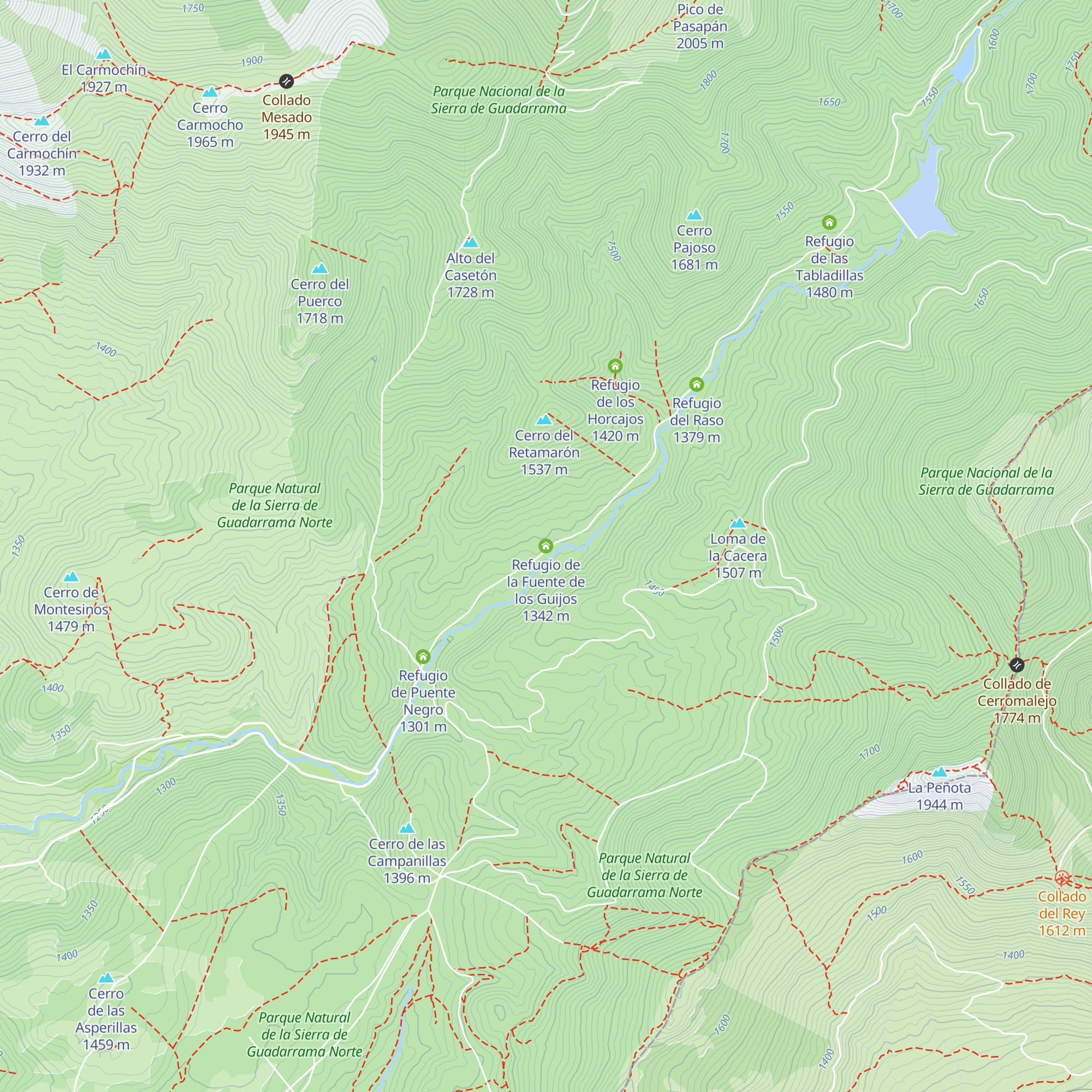 Refugio de la Fuente de los Guijos map