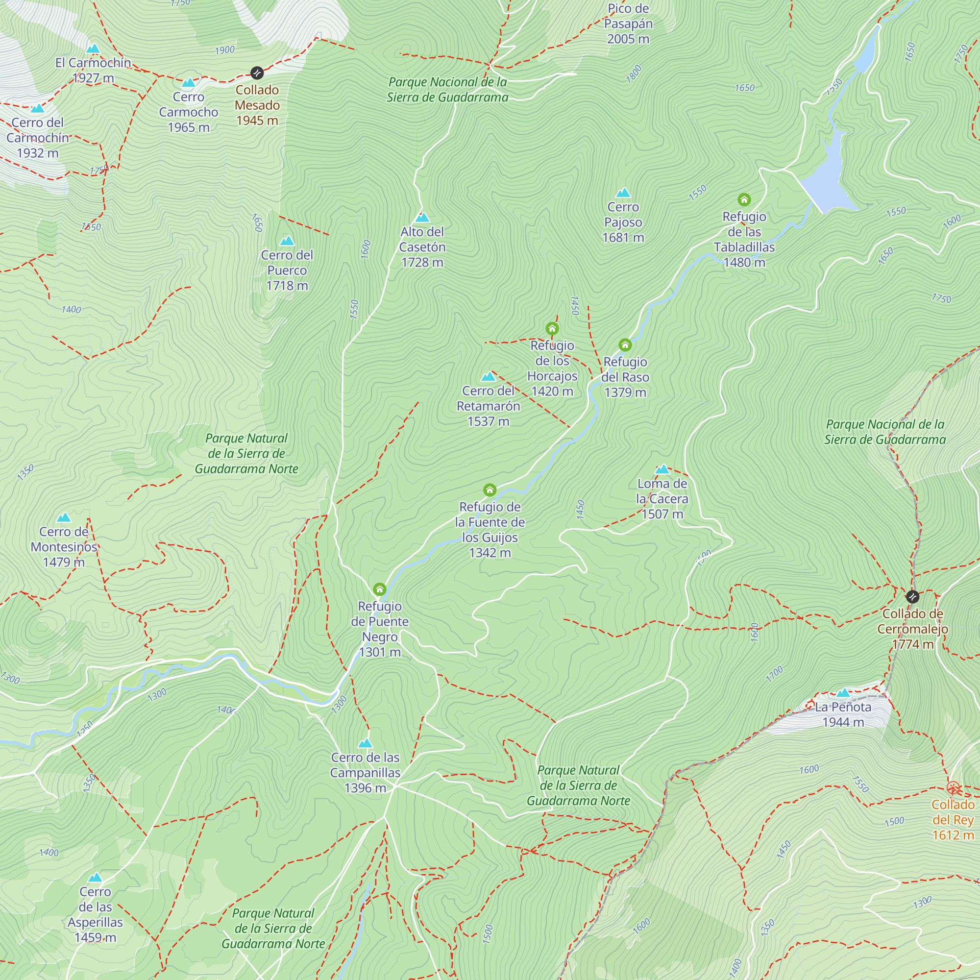 Refugio de la Fuente de los Guijos map