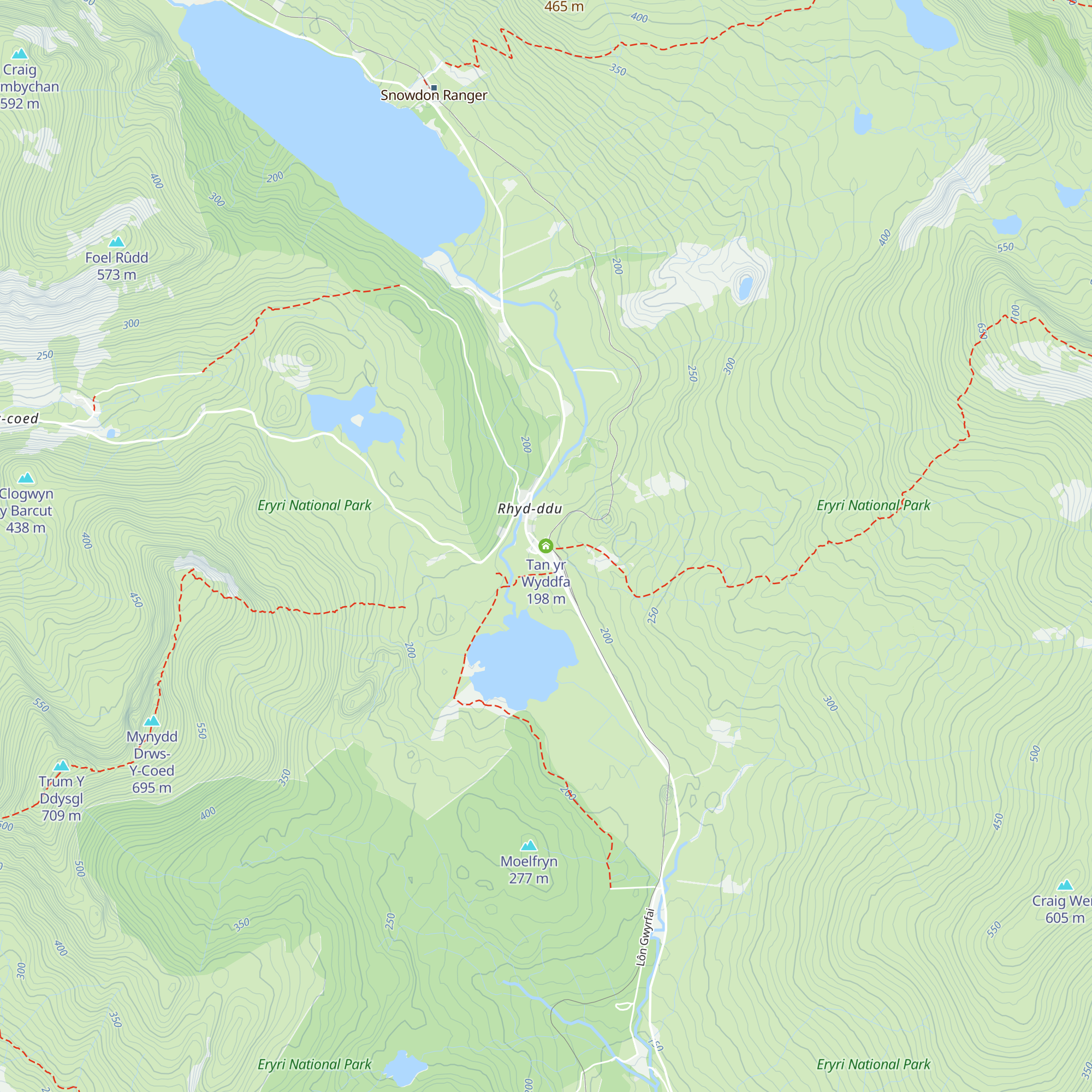 Tan yr Wyddfa map