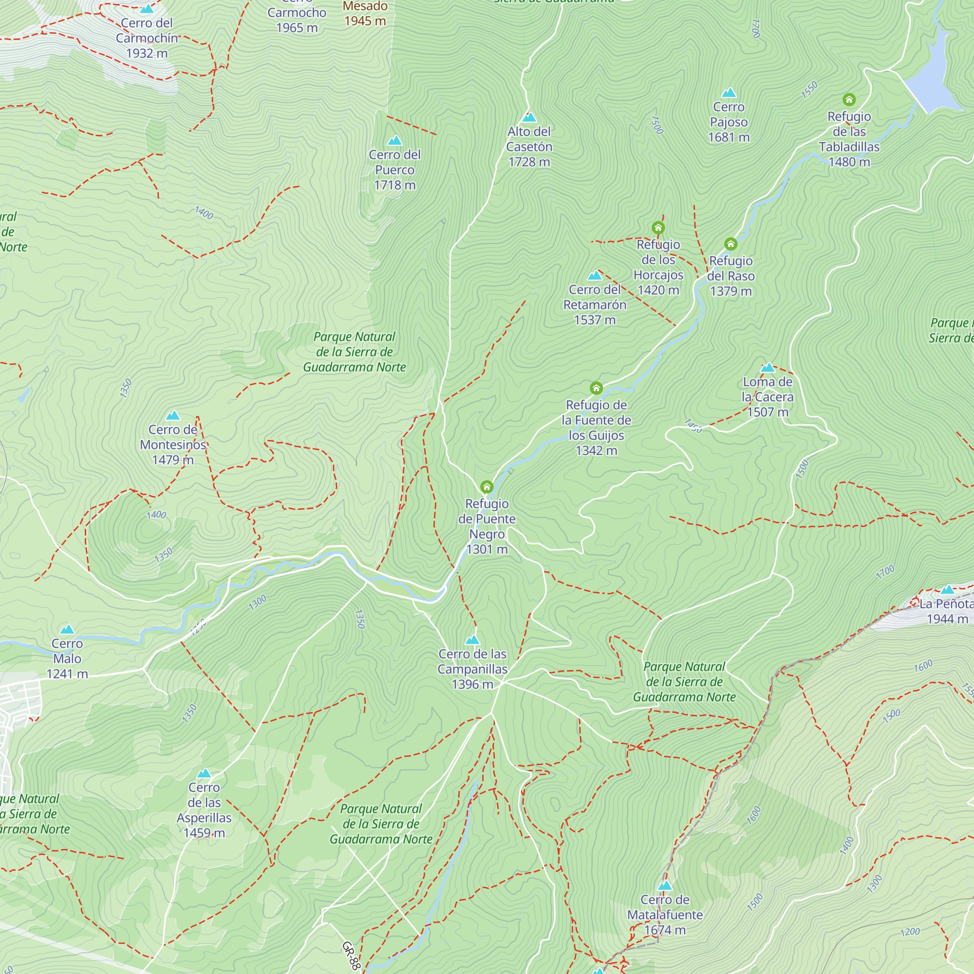 Refugio de Puente Negro map