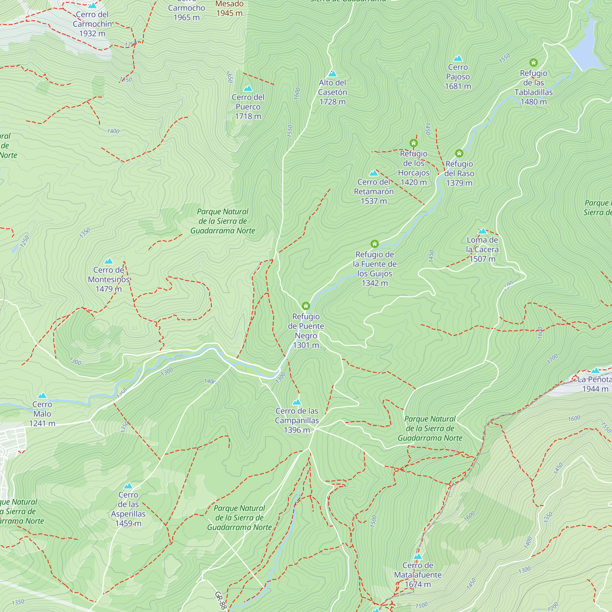 Refugio de Puente Negro map