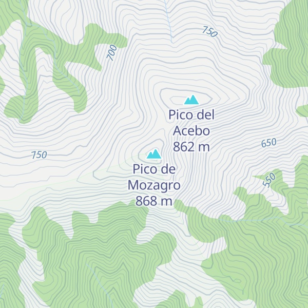 Map of Pico de Mozagro