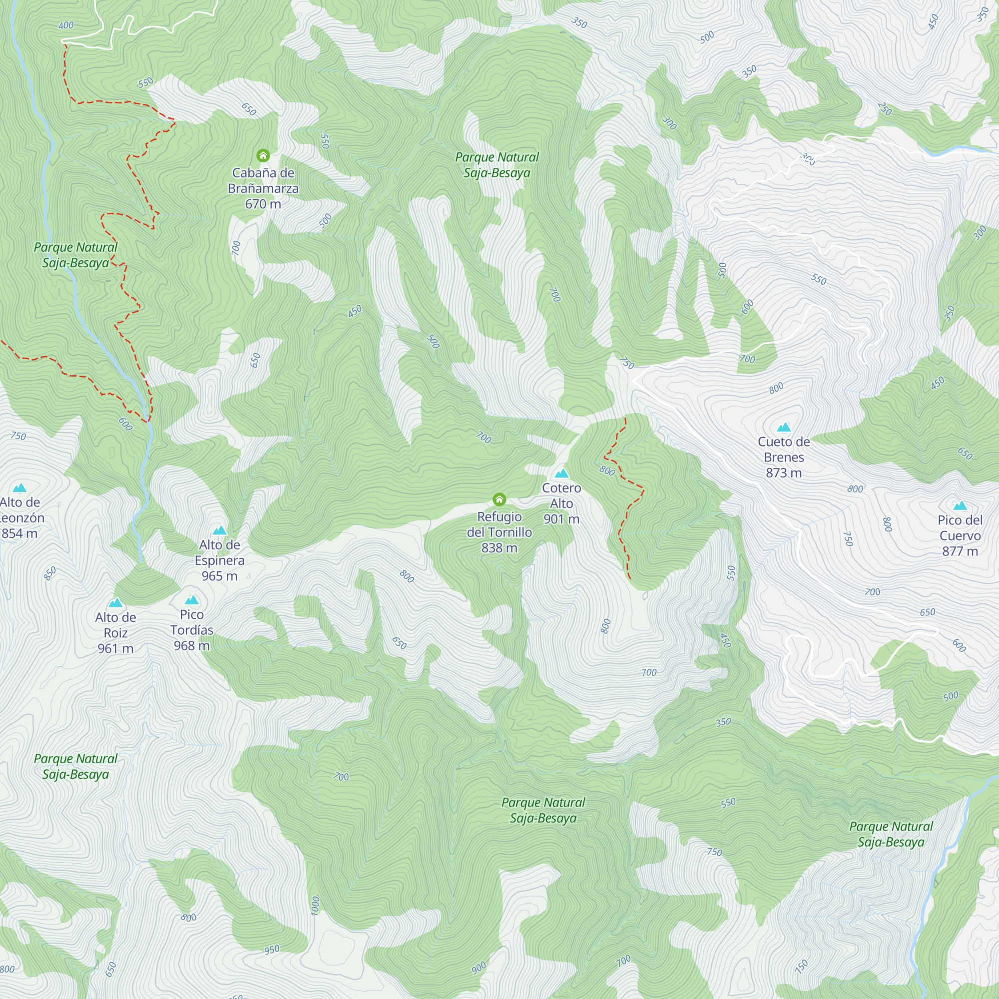 Refugio del Tornillo map