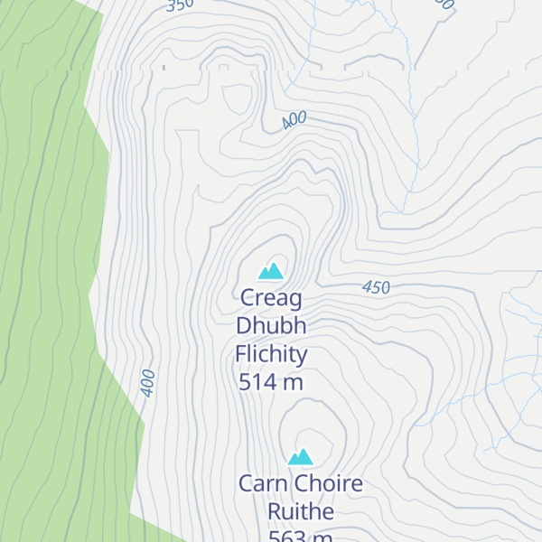 Map of Creag Dhubh Flichity