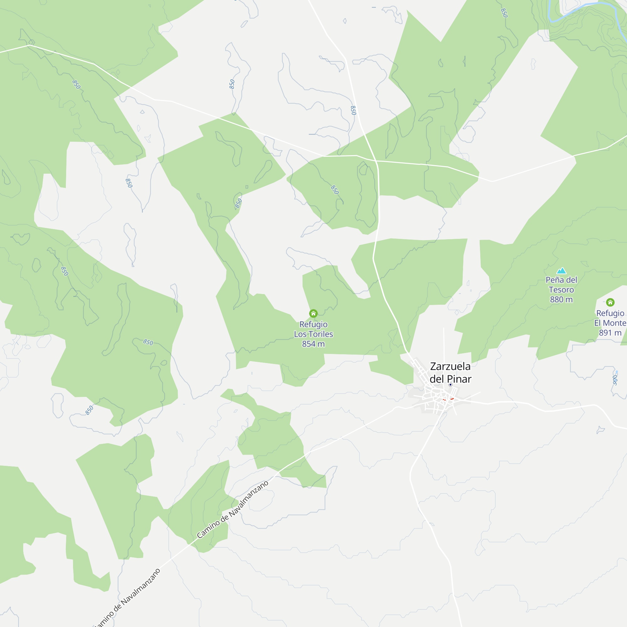 Refugio Los Toriles map