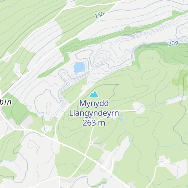 Map of Mynydd Llangyndeyrn