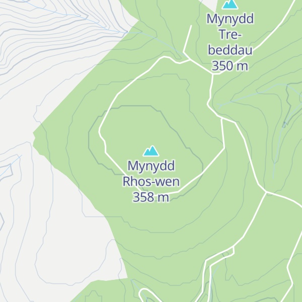 Map of Mynydd Rhos-wen