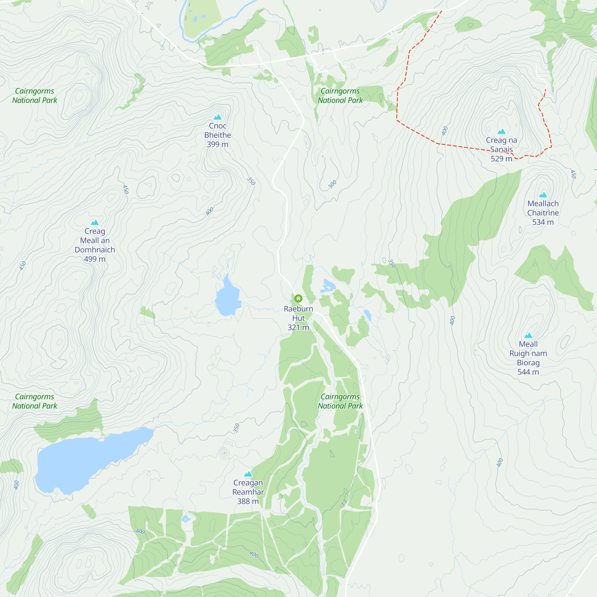 Raeburn Hut map