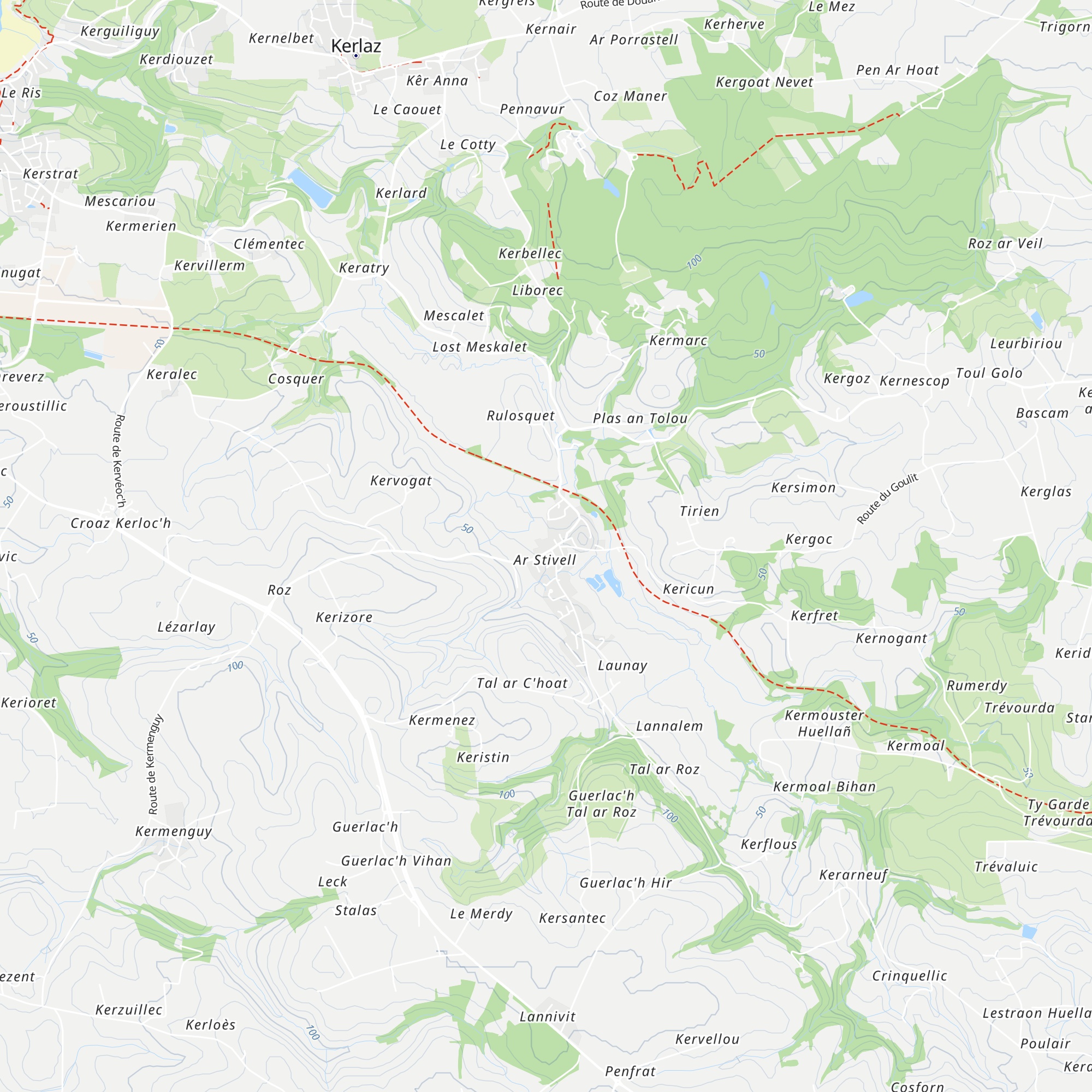 Abri pour cyclotourisme map