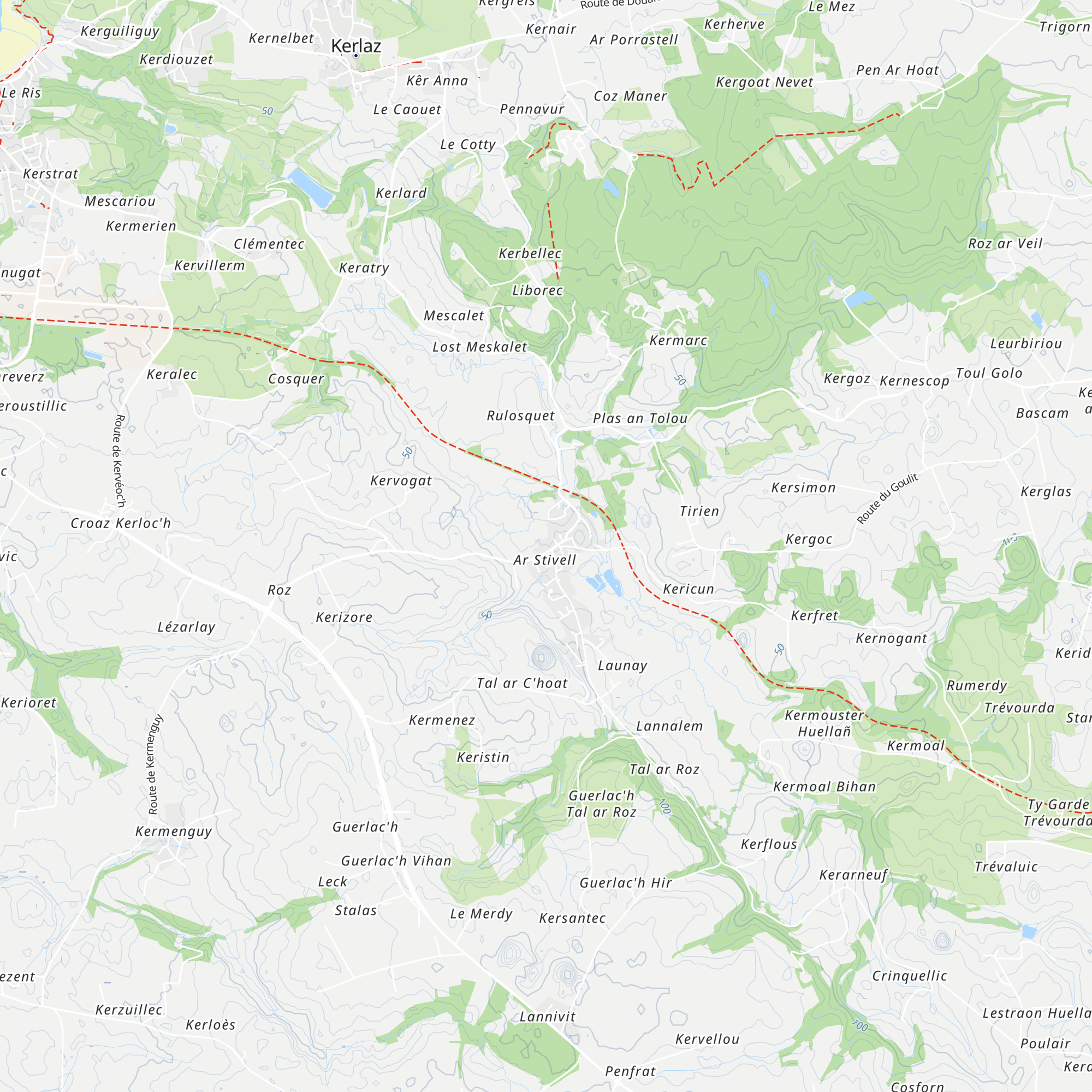 Abri pour cyclotourisme map