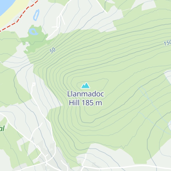 Map of Llanmadoc Hill