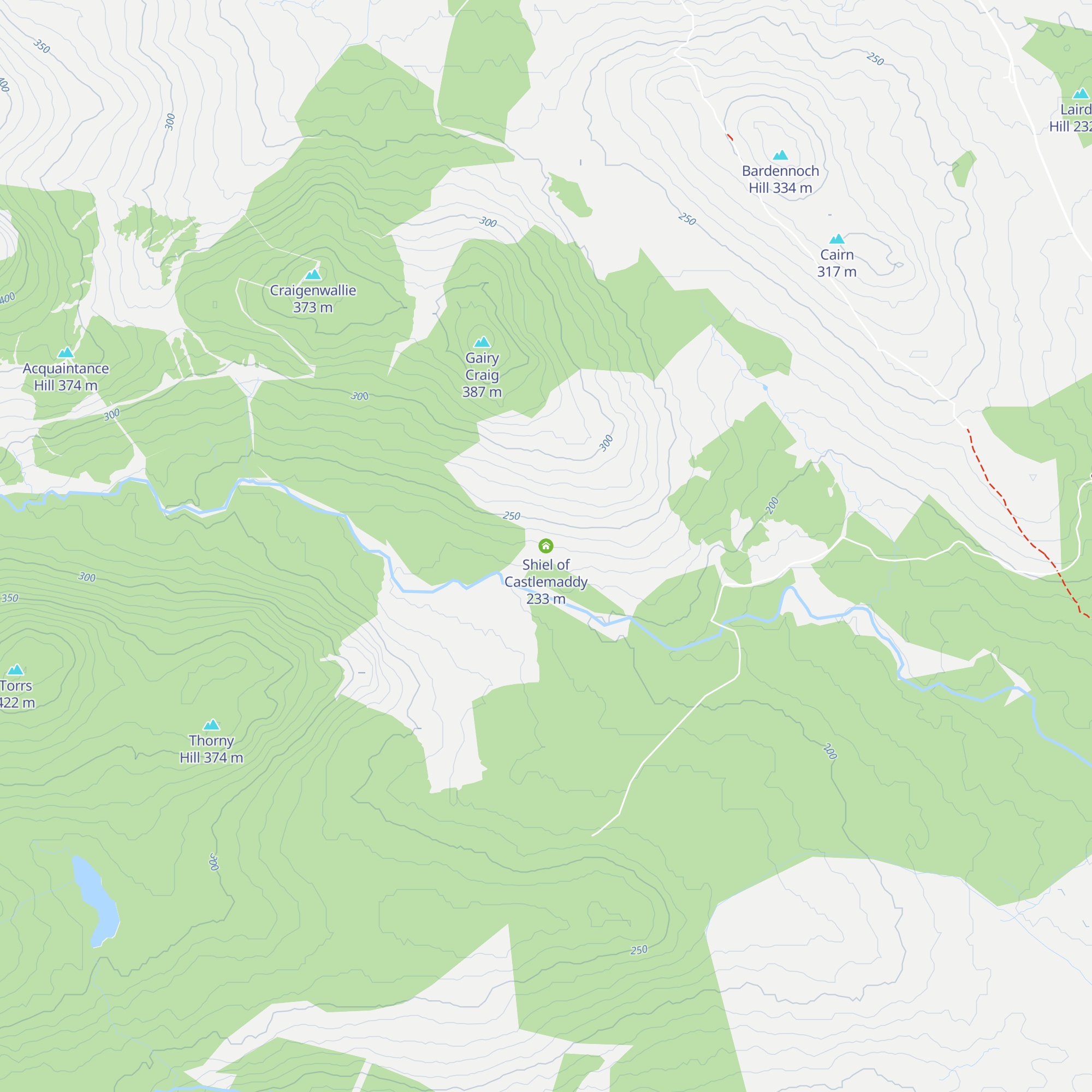 Shiel of Castlemaddy map