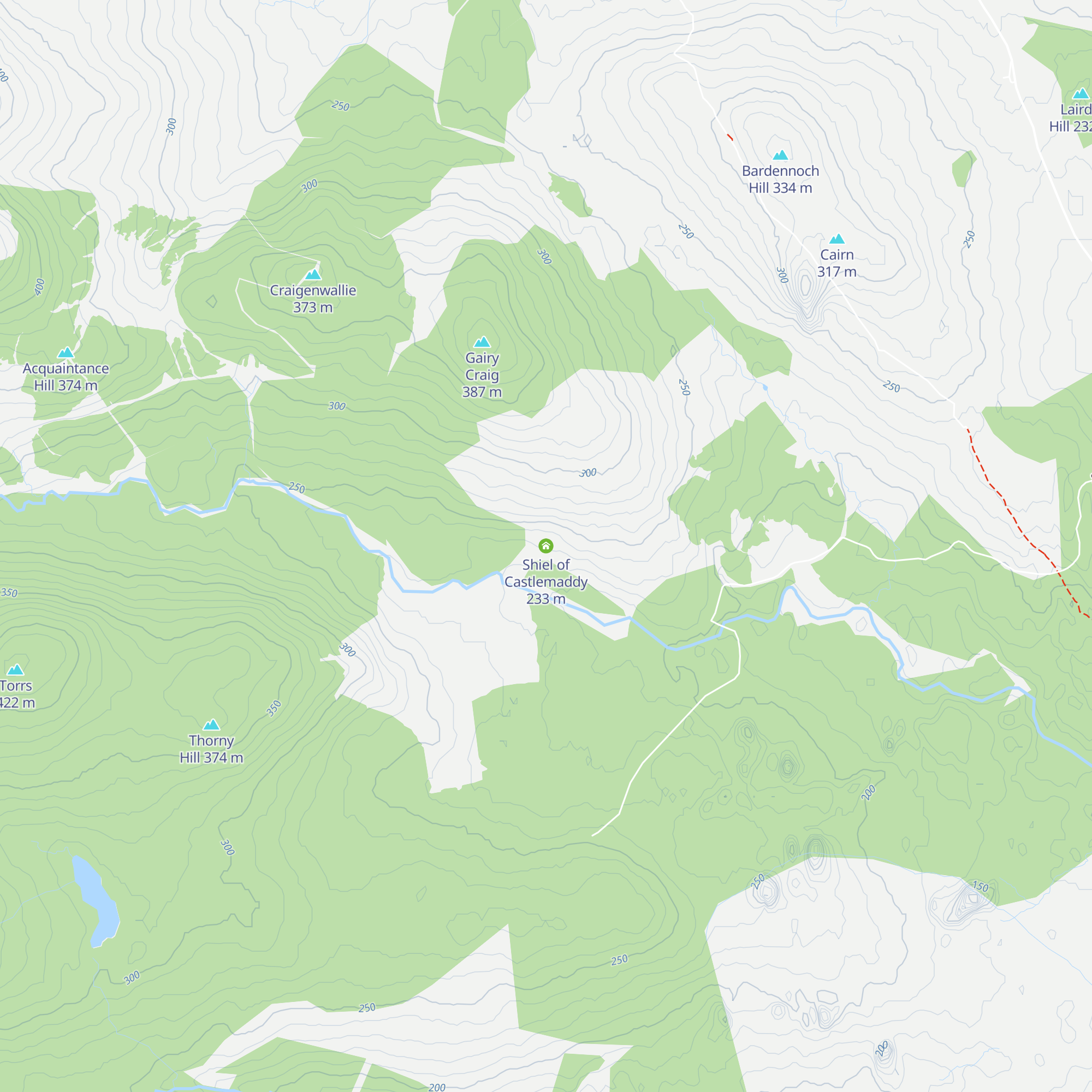 Shiel of Castlemaddy map