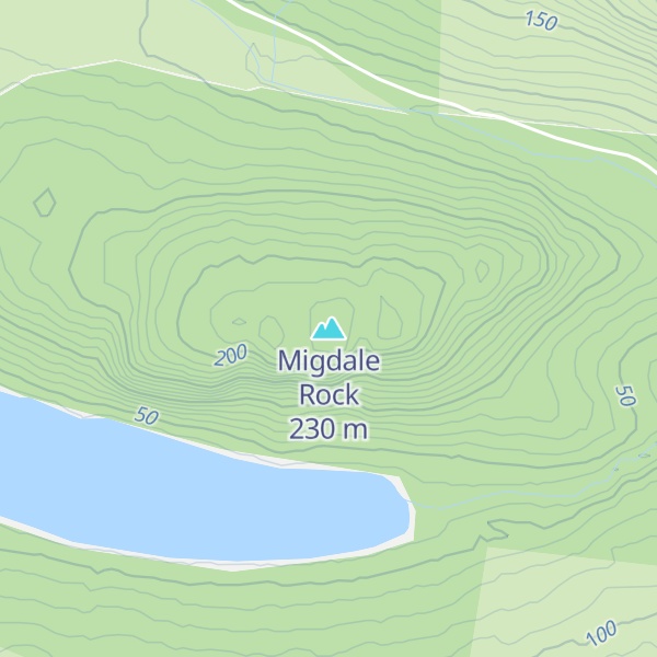 Map of Migdale Rock