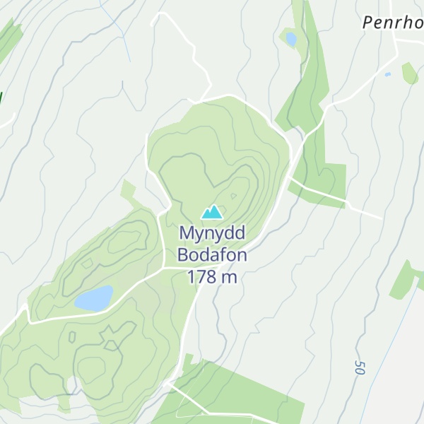 Map of Mynydd Bodafon