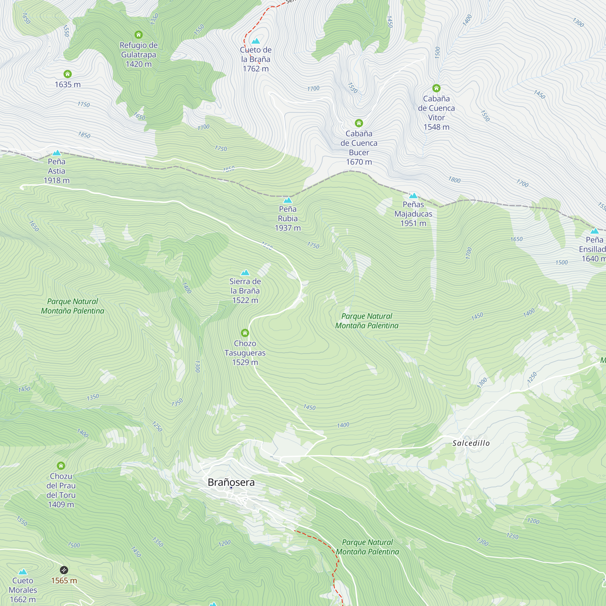 Refugio de la Collada map