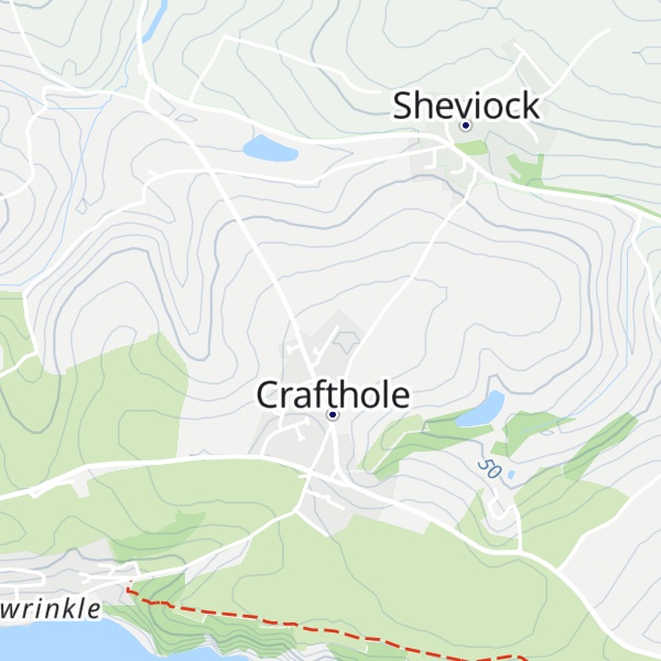 Map of Crafthole Hill