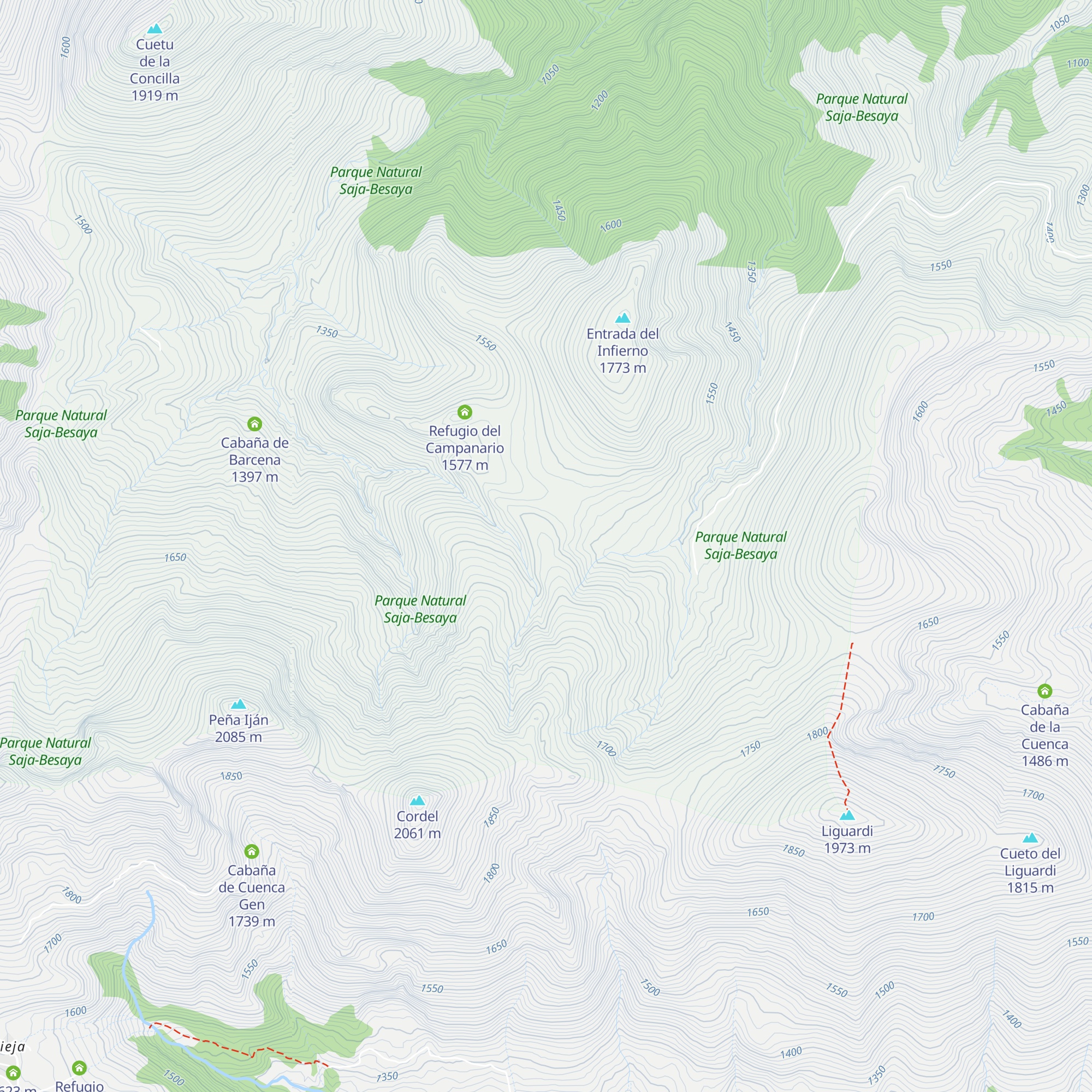 Refugio de los Guardas map