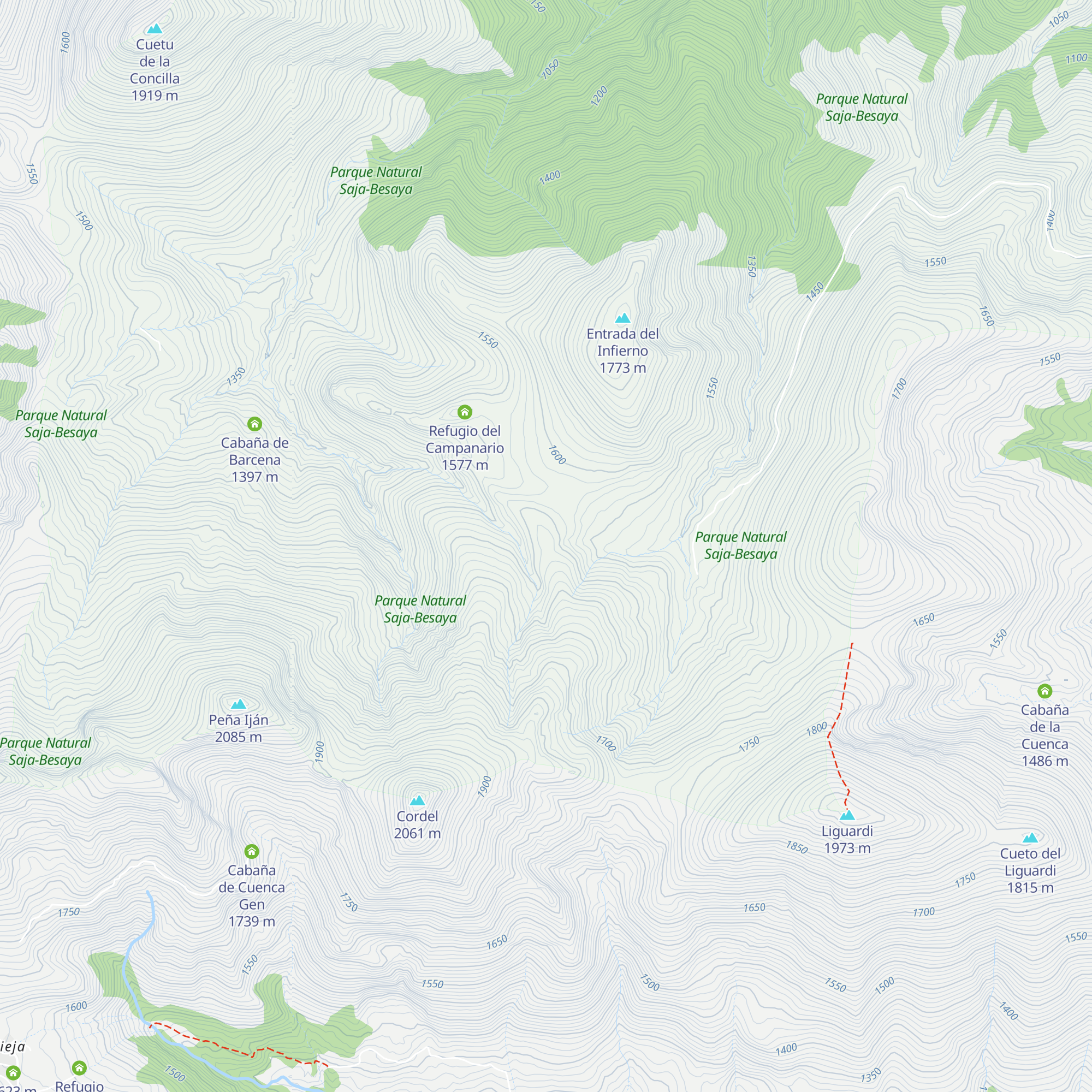 Refugio de los Guardas map
