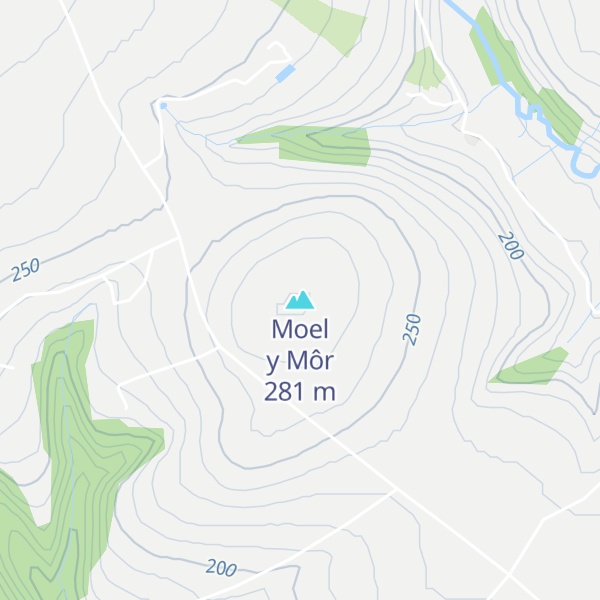 Map of Moel y Môr