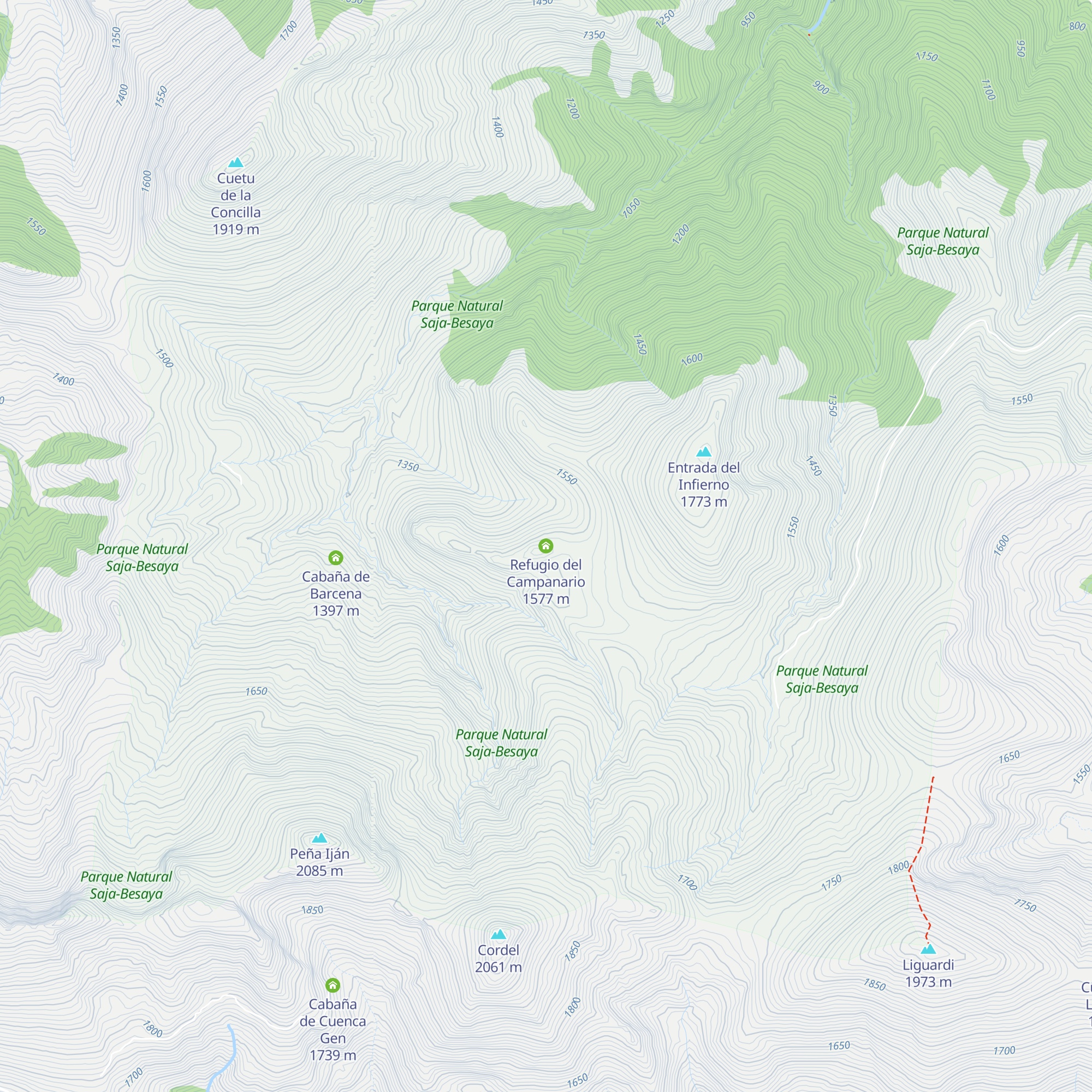 Refugio del Campanario map