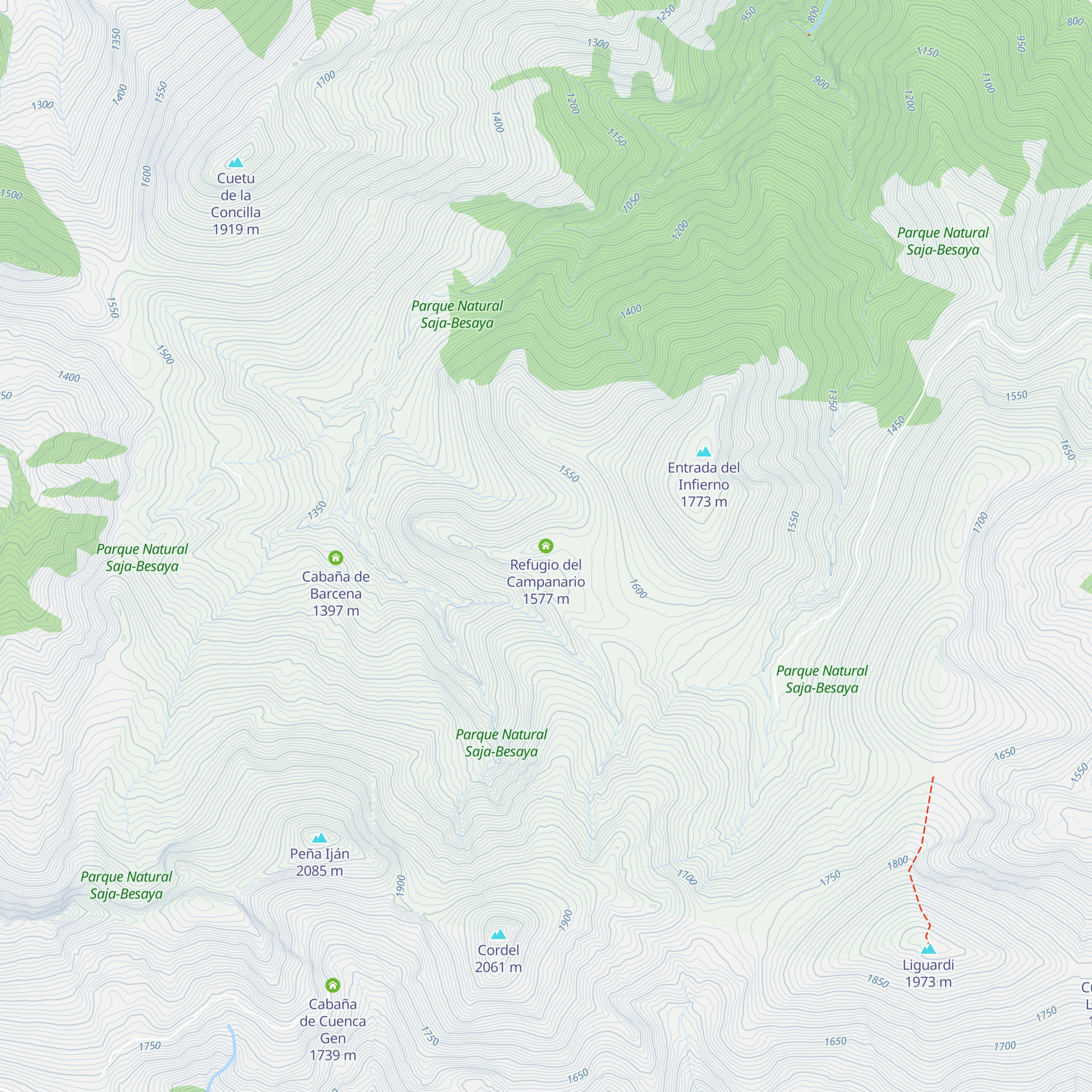Refugio del Campanario map