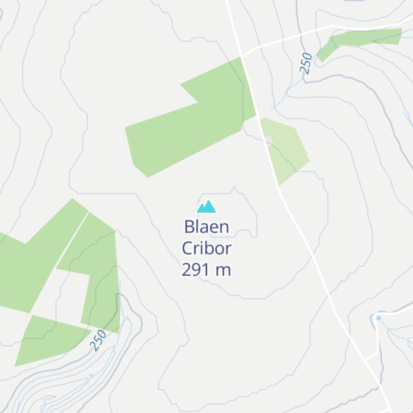 Map of Blaen Cribor