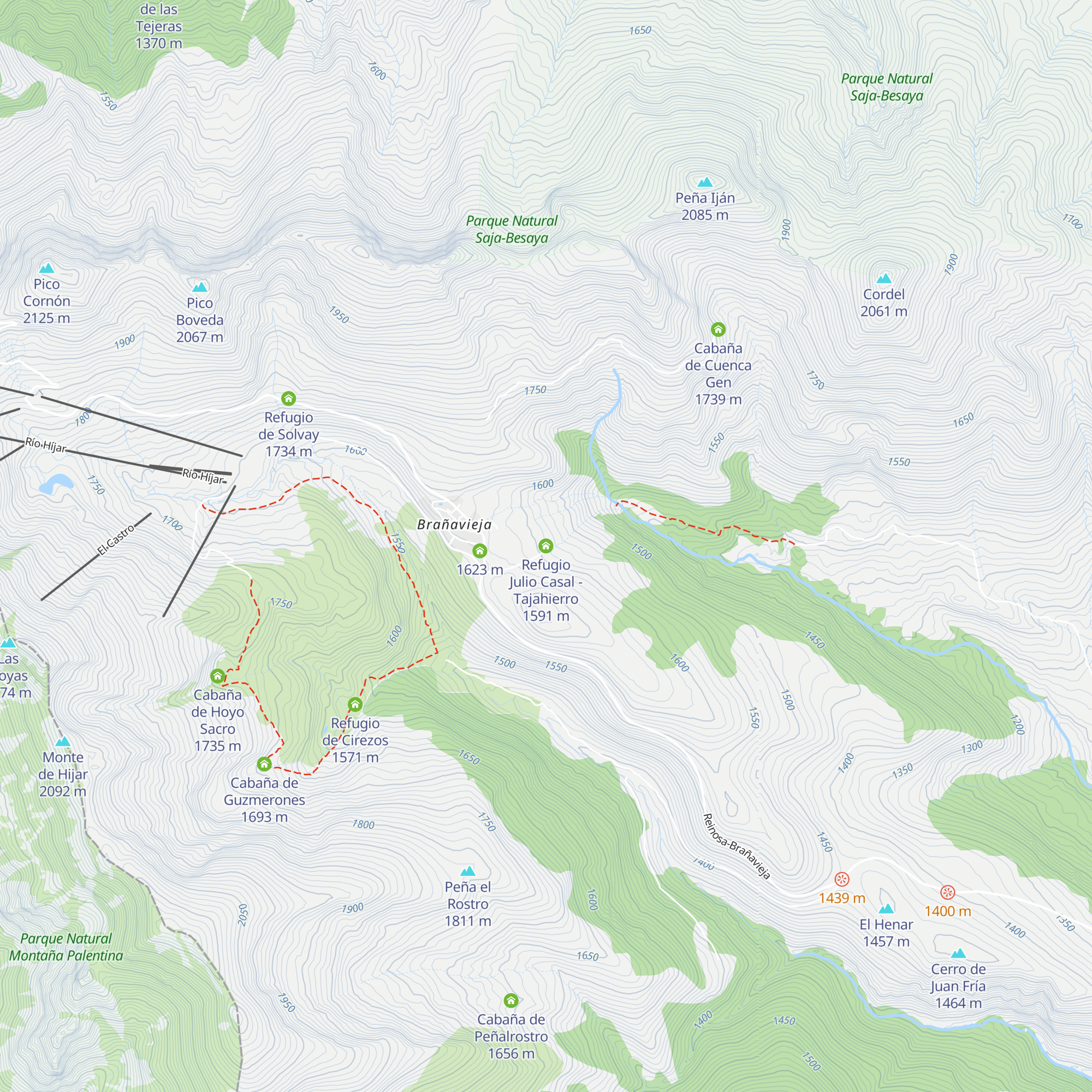 Refugio Julio Casal - Tajahierro map
