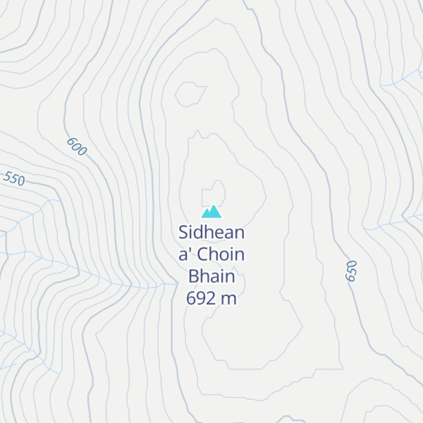 Map of Sidhean a' Choin Bhain