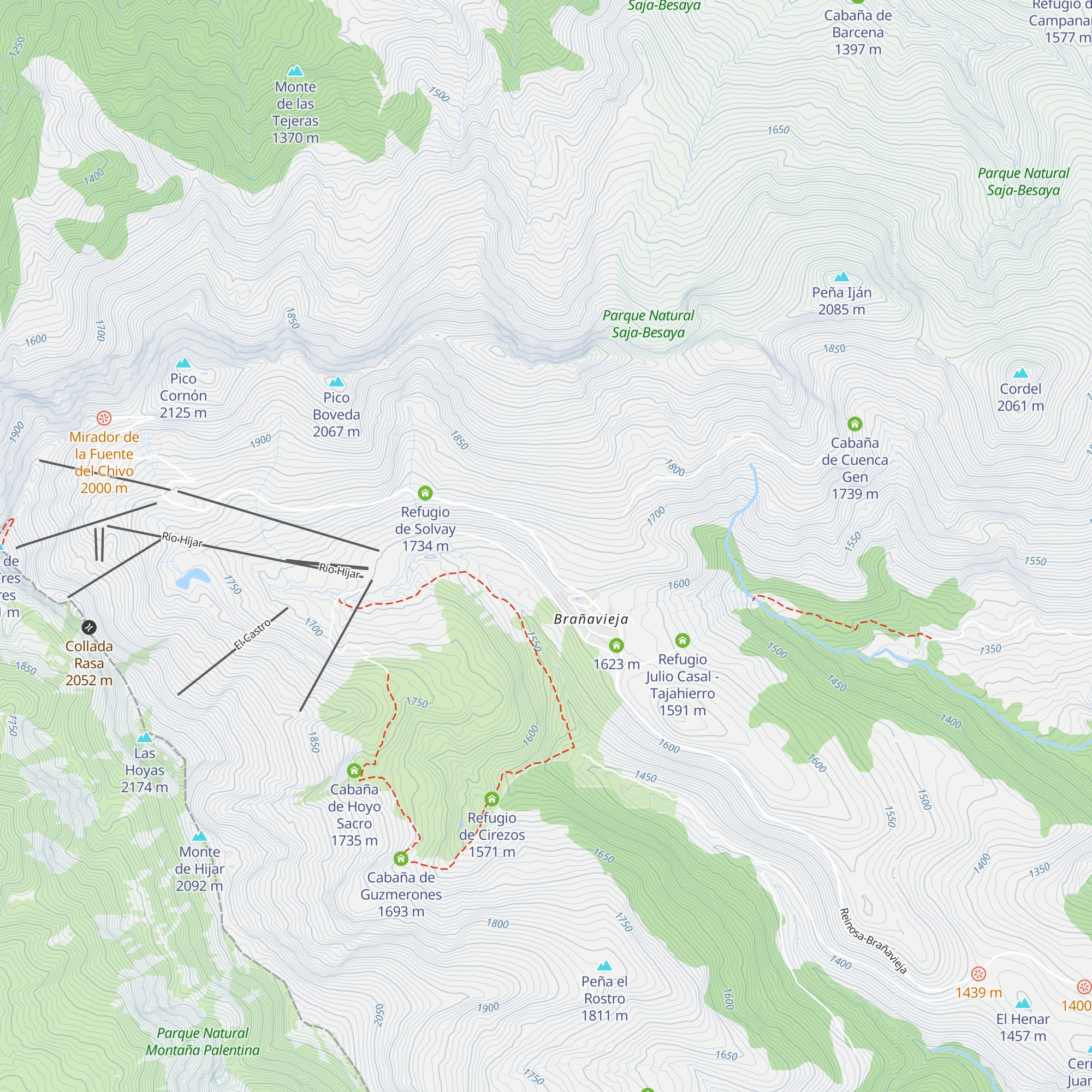 Refugio Tres Mares map