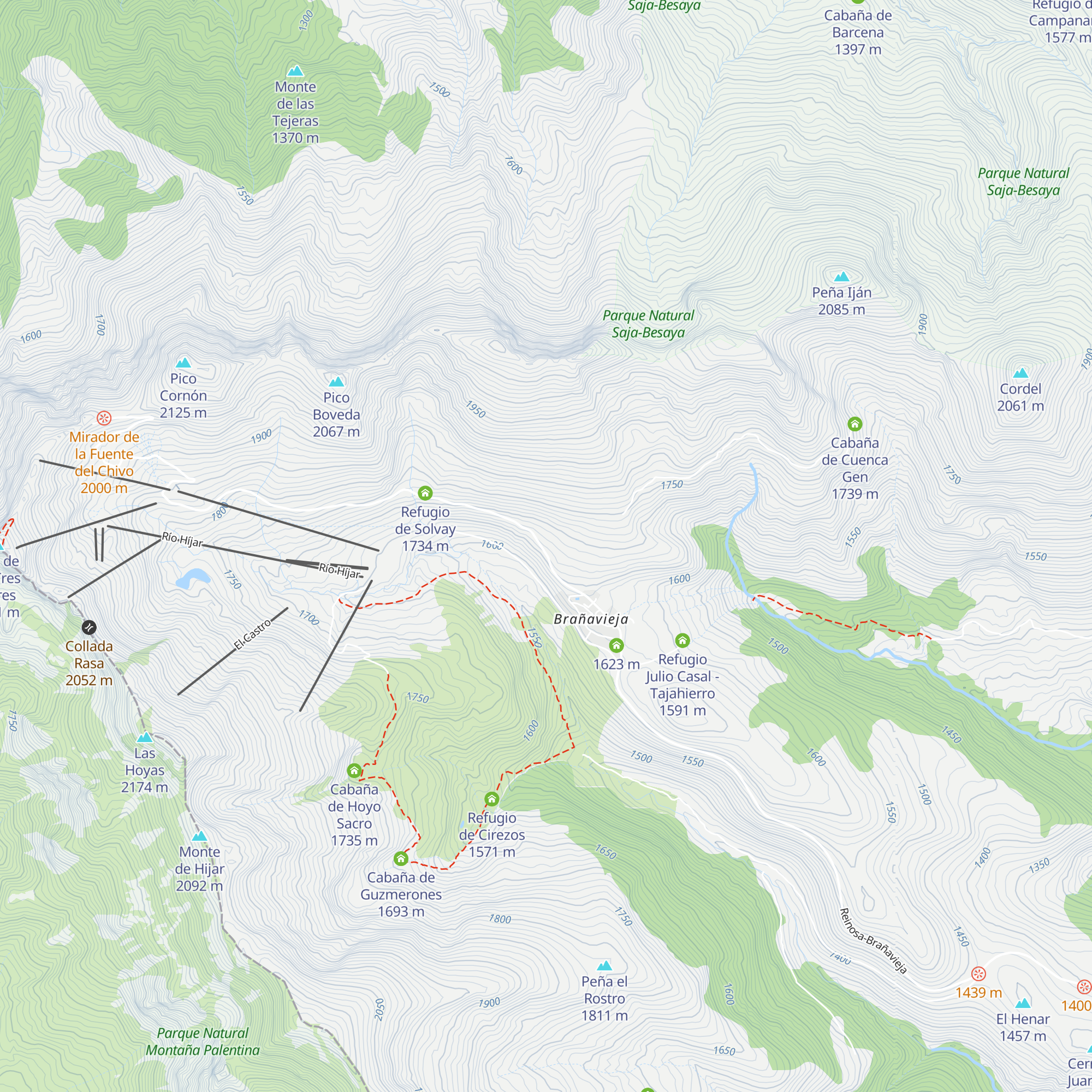 Refugio Tres Mares map